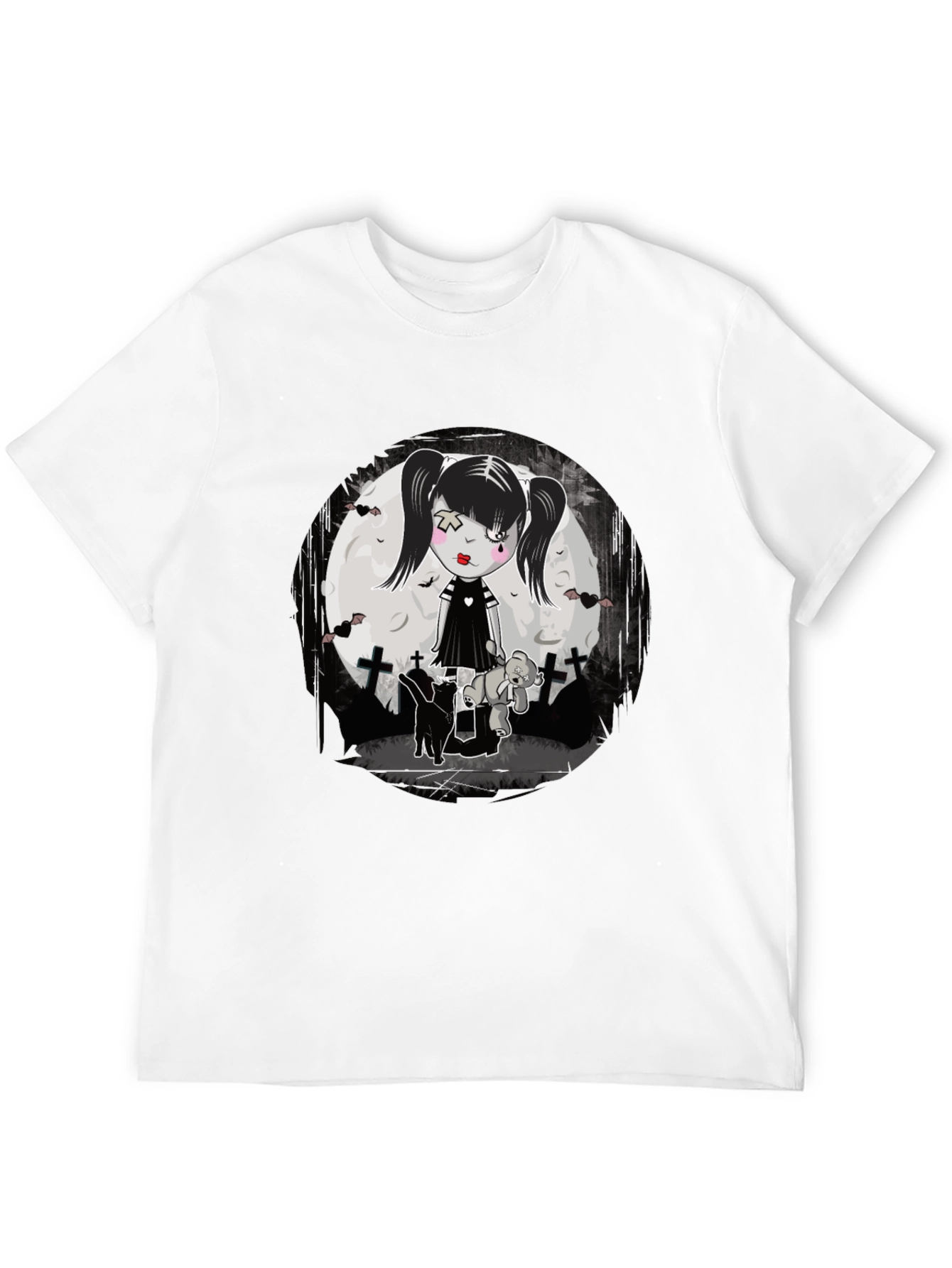 Black Gothic Girl T-Shirt - Emo Style view 12