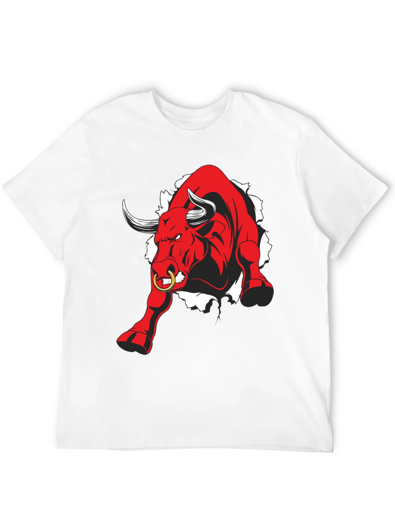 Black Raging Bull Graphic Tee - Black Cotton T-Shirt view 12