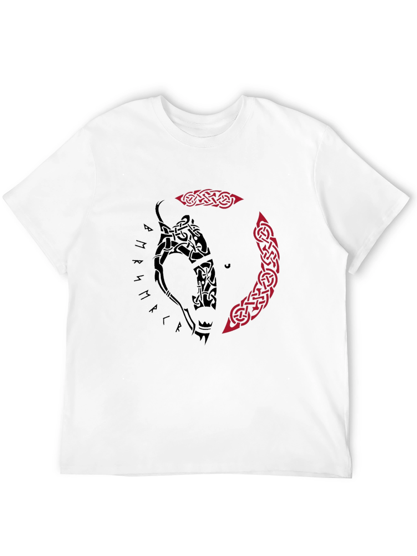 Viking Wolf Tattoo Graphic Tee - Black - 12