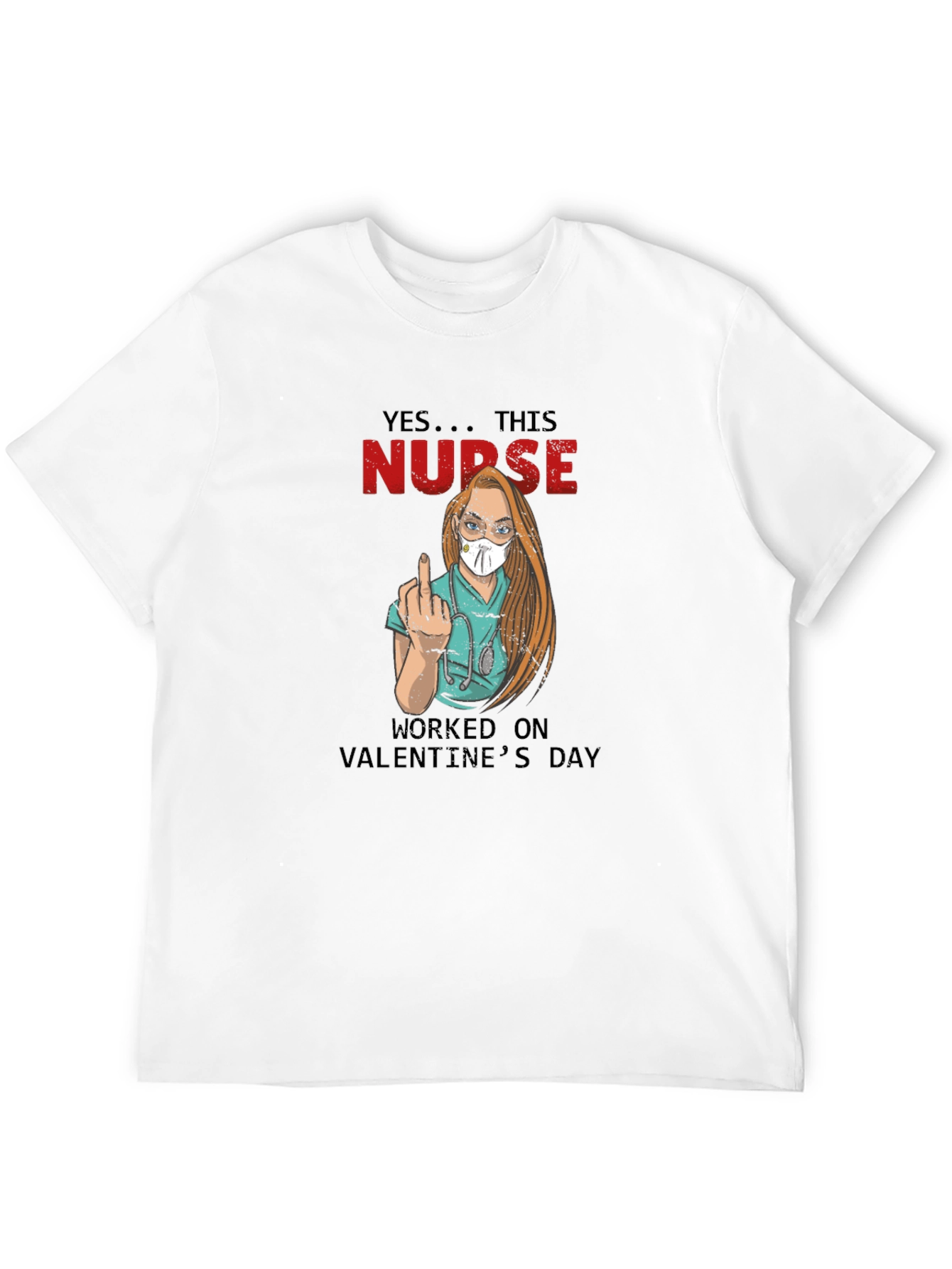 Black Valentine's Day Nurse T-Shirt view 12