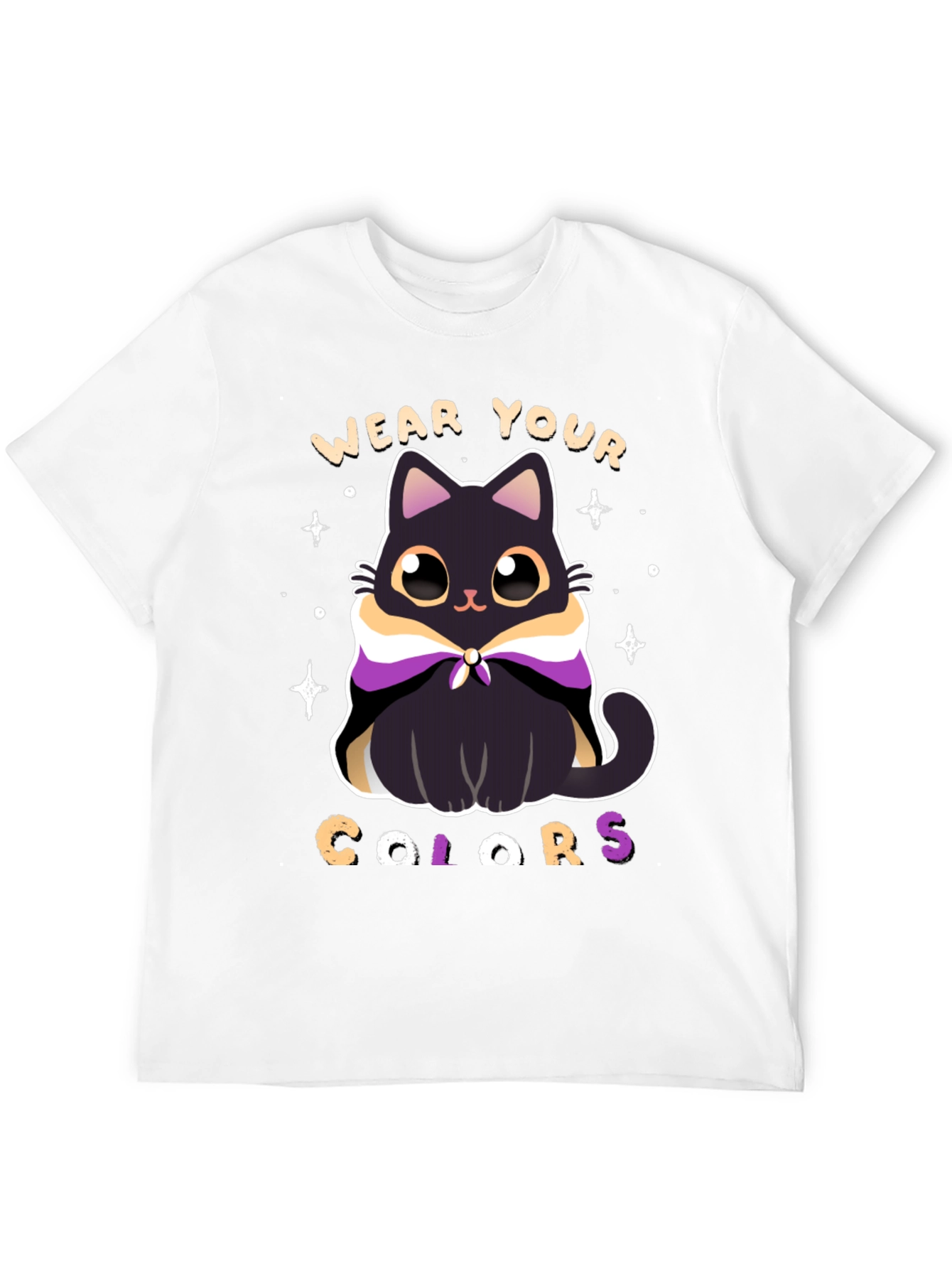 Black Wear Your Colors Cat Pride T-Shirt view 12