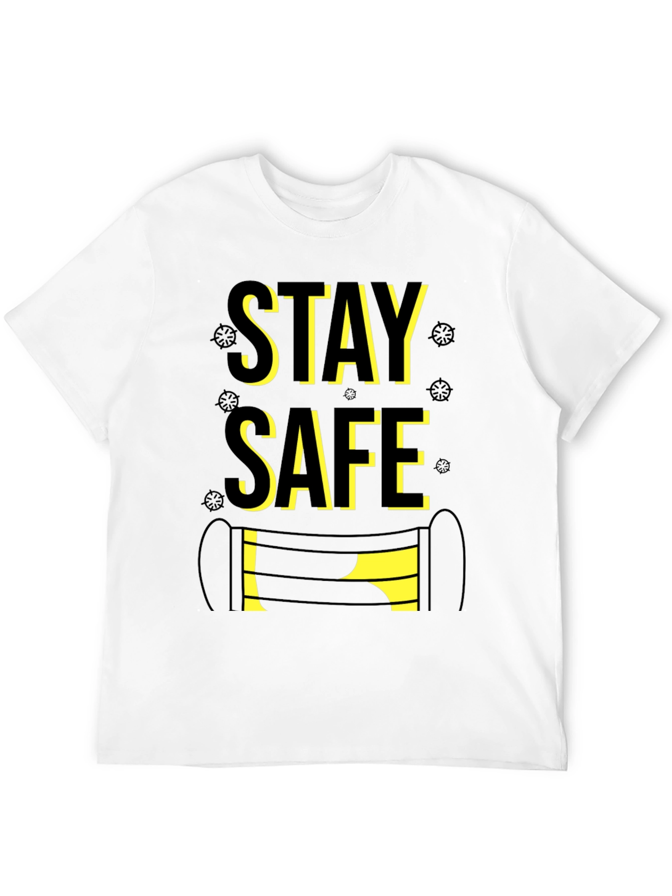 Black Stay Safe Graphic Tee - Black Cotton Blend view 12
