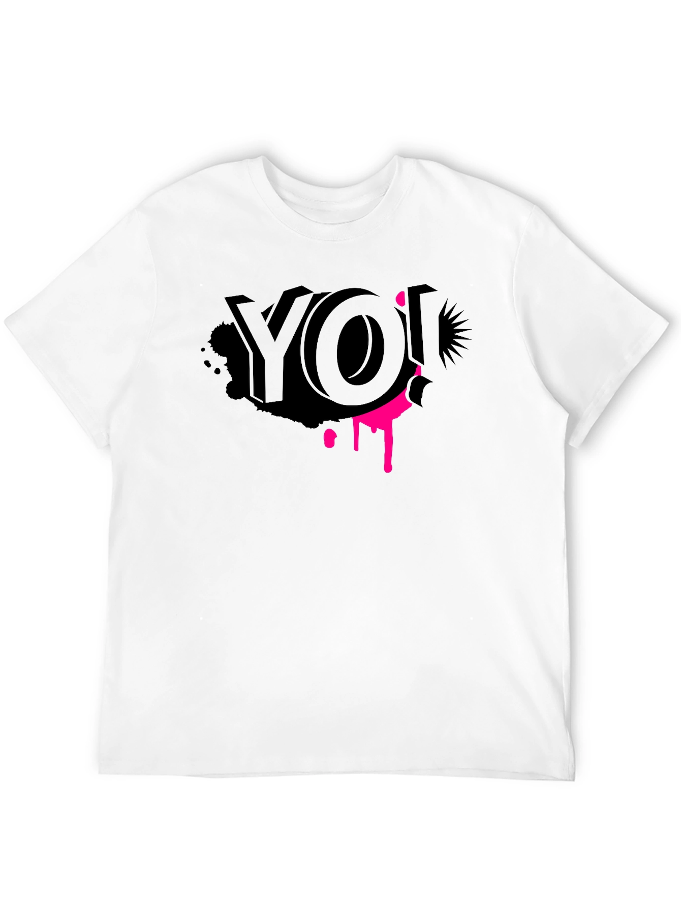 Black Edgy Graphic Tee - YO! Black Crew Neck view 12