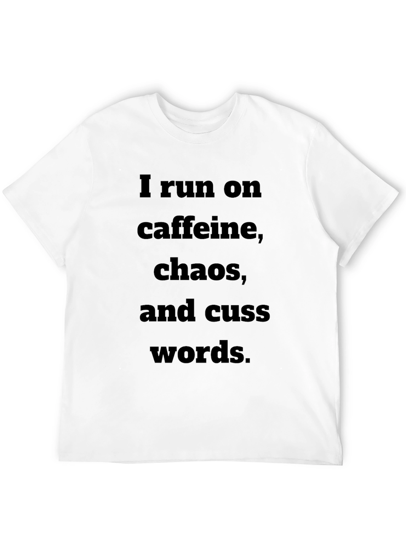 Black Caffeine Chaos Cuss Words T-Shirt view 12