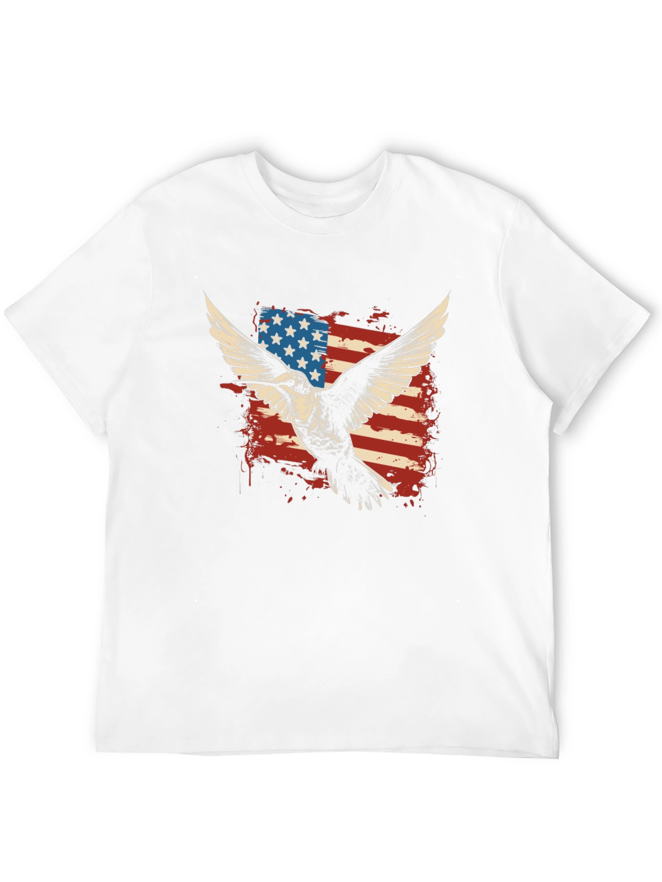 Black American Flag Eagle Graphic T-Shirt view 12