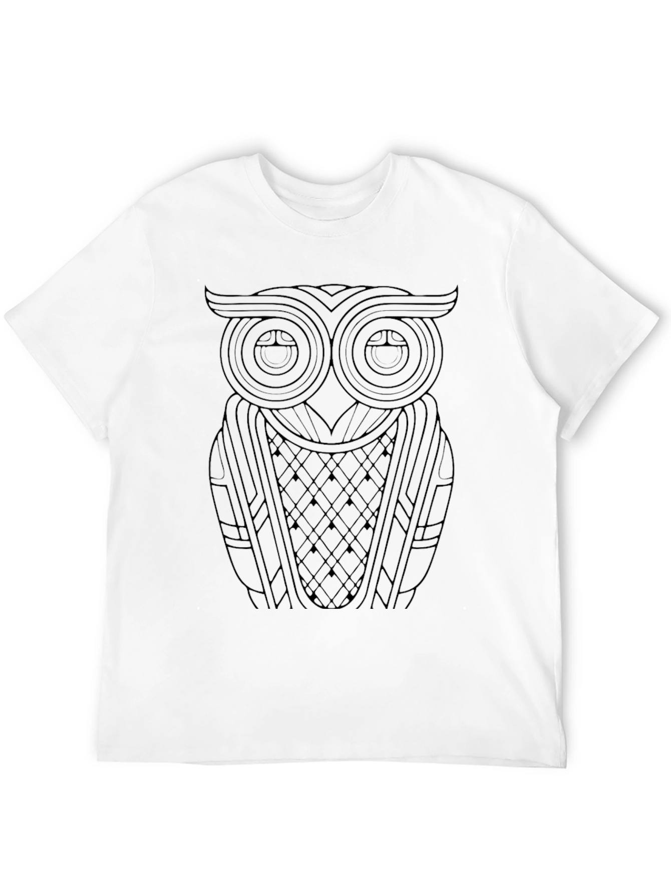 Black Abstract Owl Graphic Black T-Shirt view 12