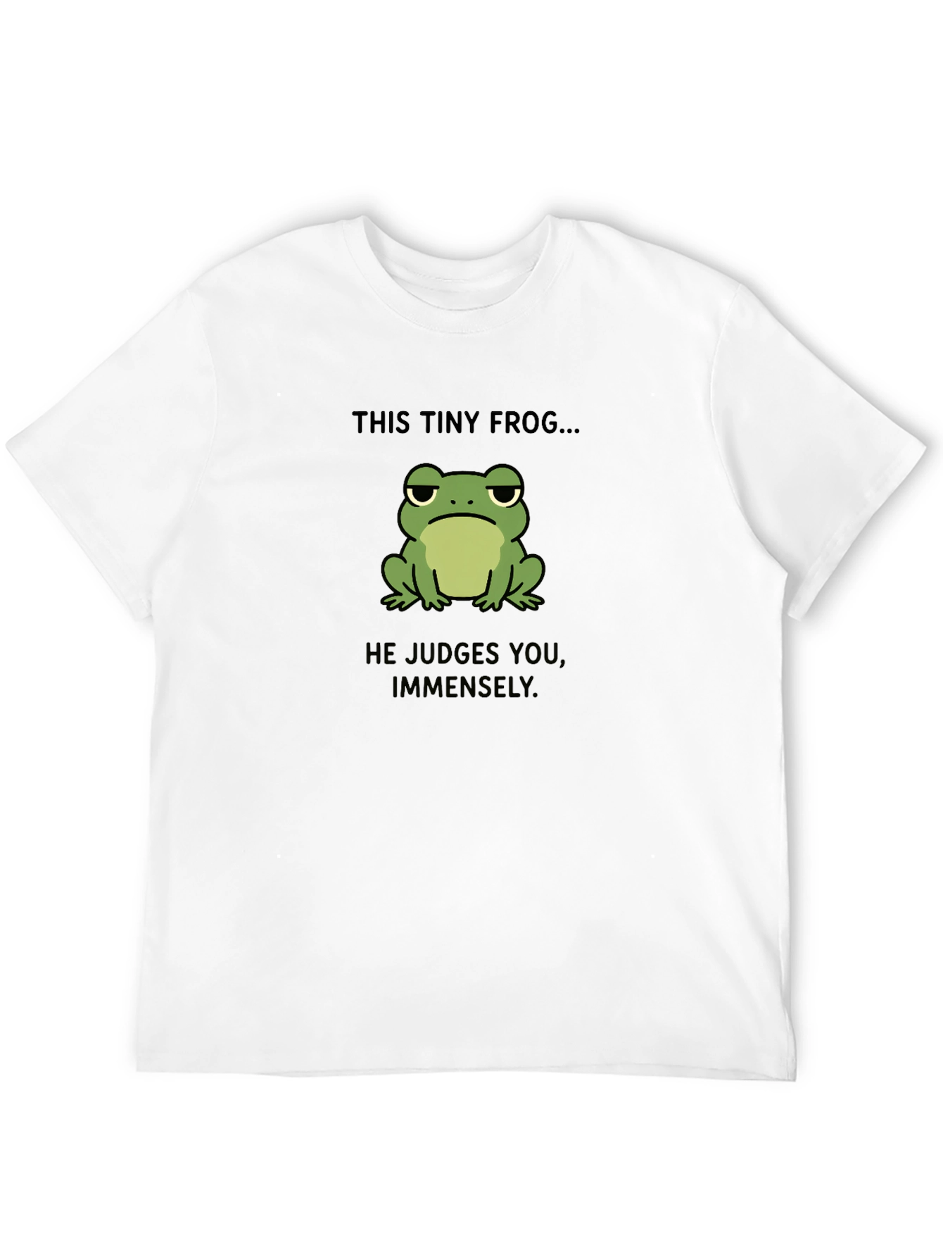 Black Tiny Frog Judge T-Shirt - Funny Graphic Tee view 12