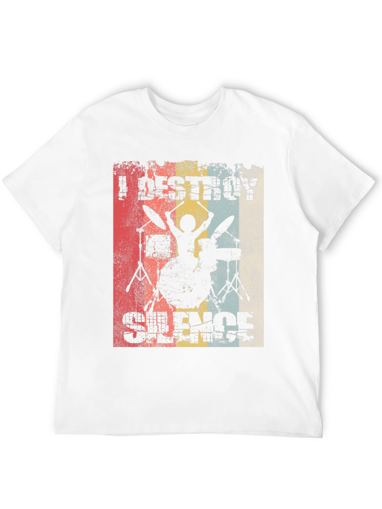 Black I Destroy Silence Drummer Graphic Tee view 12