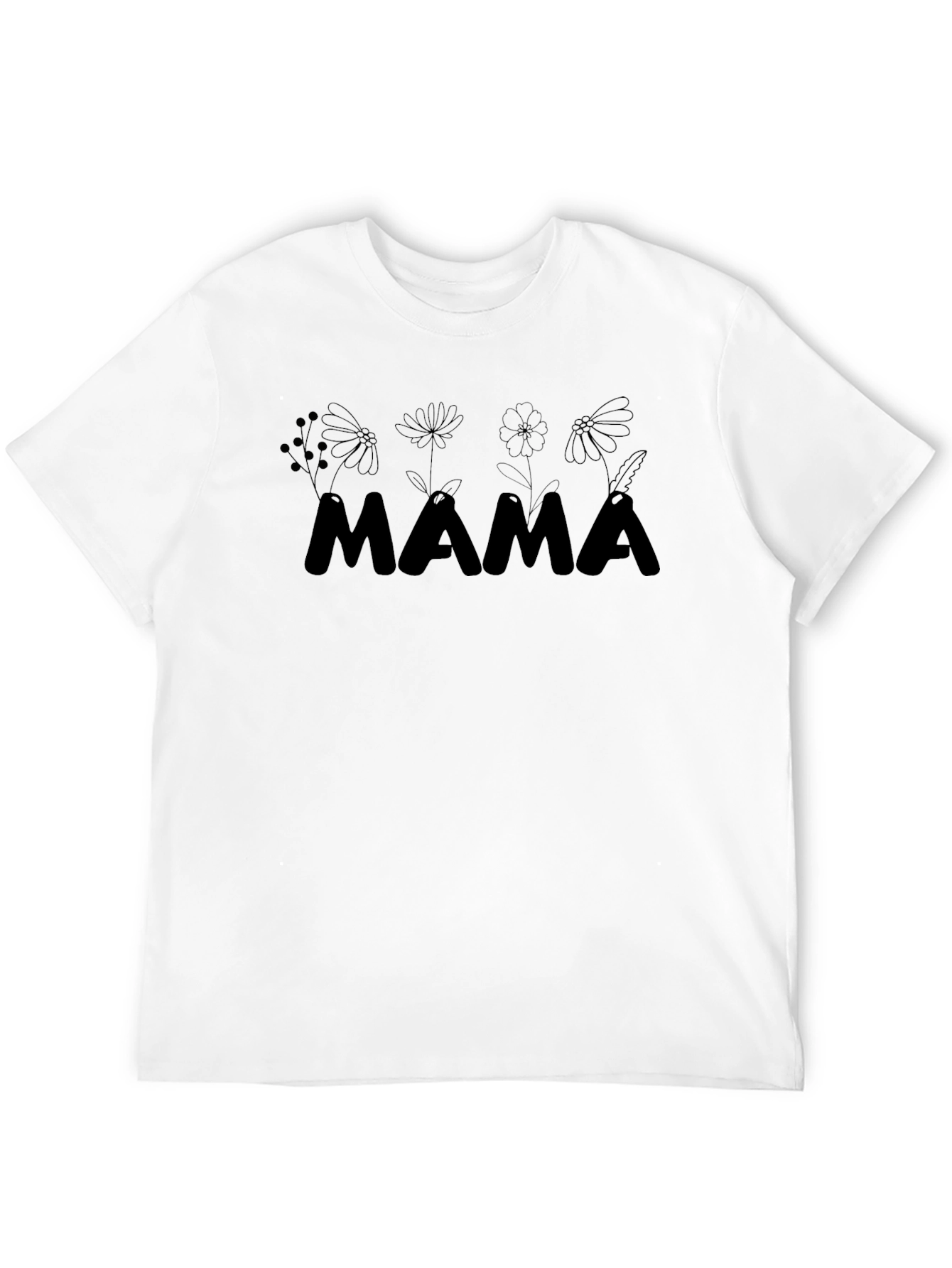 Black Mama Floral Graphic Black T-Shirt view 12