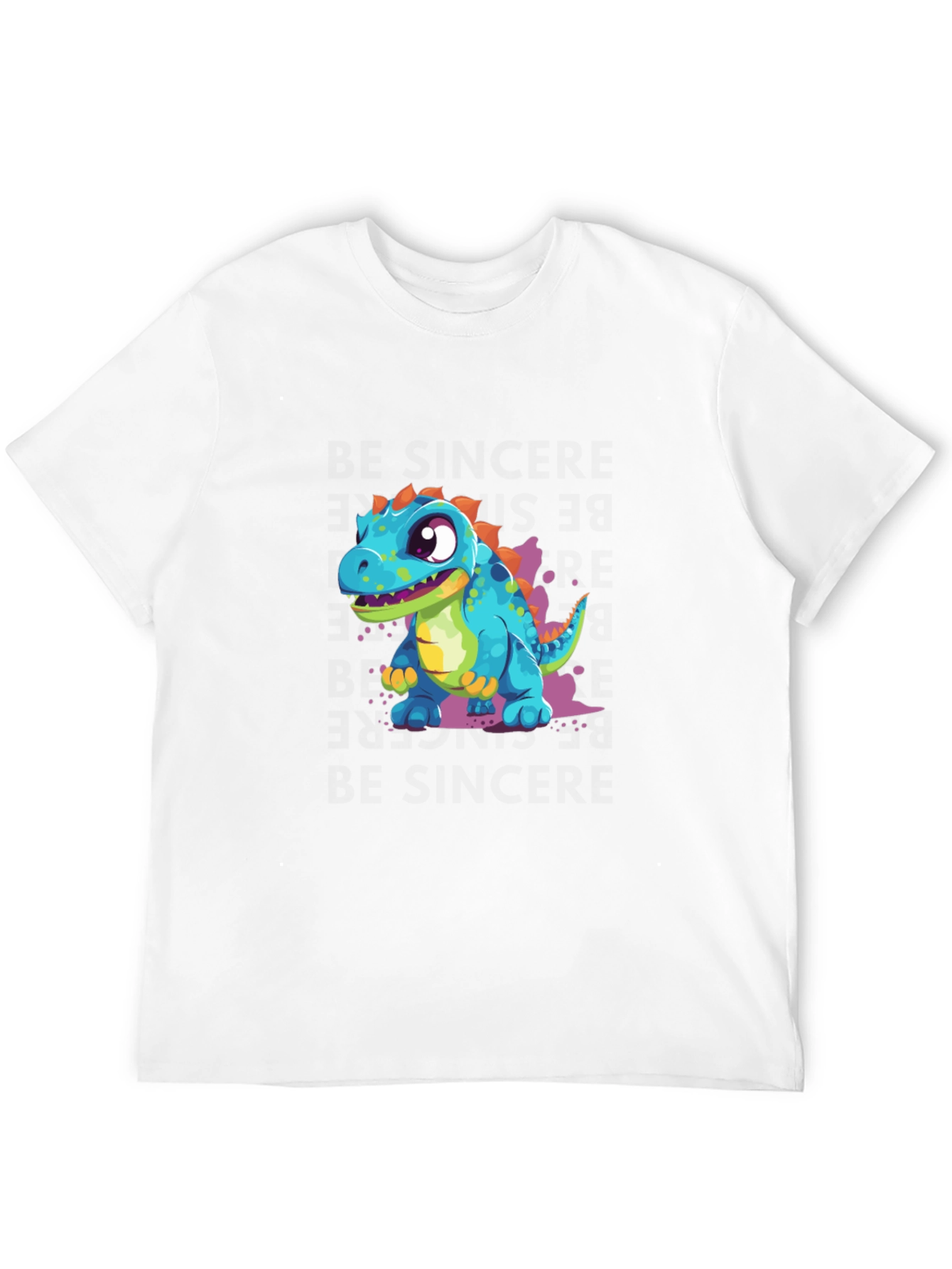 Black Cute Cartoon Dinosaur Graphic Tee view 12