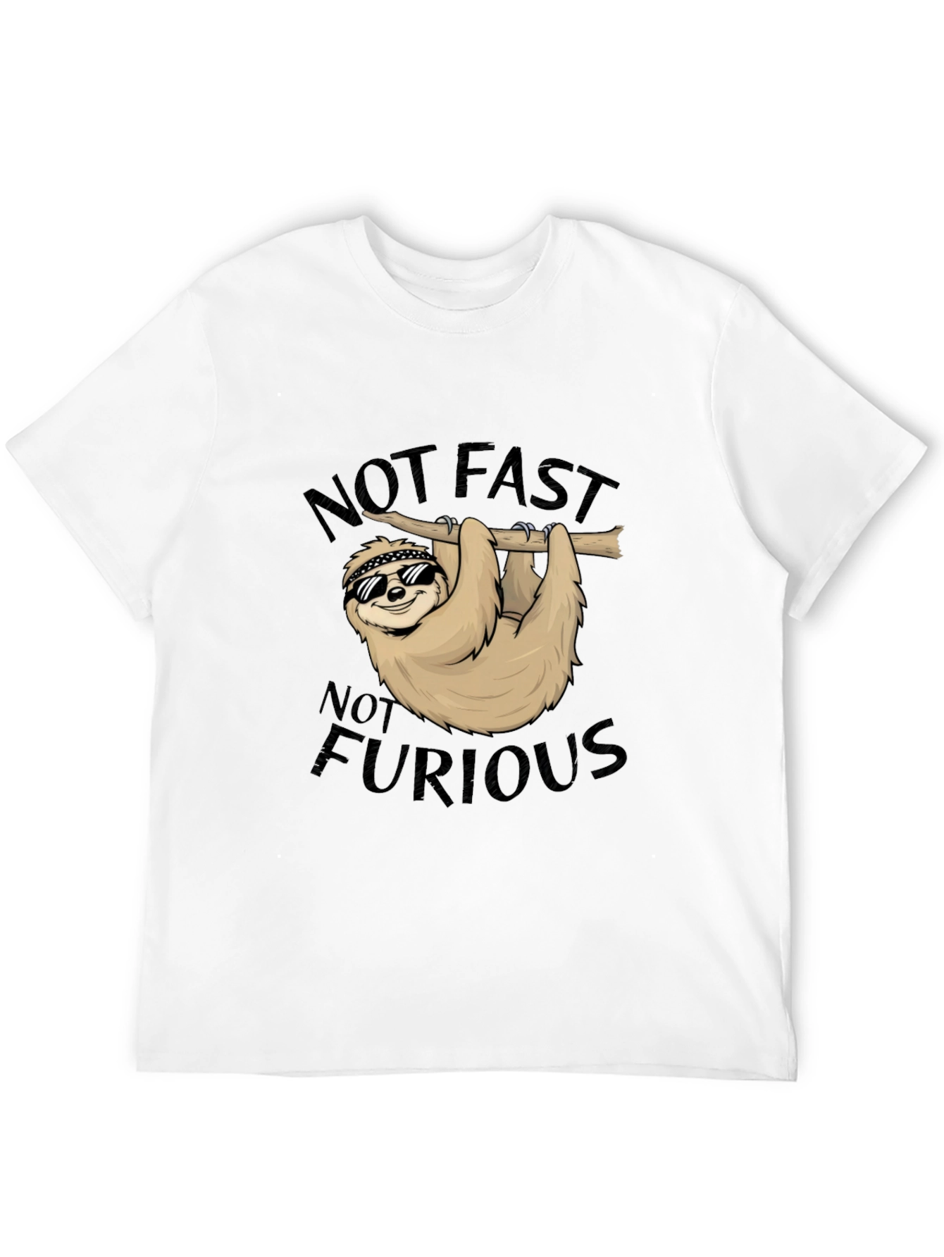 Black Not Fast Not Furious Sloth T-Shirt view 12