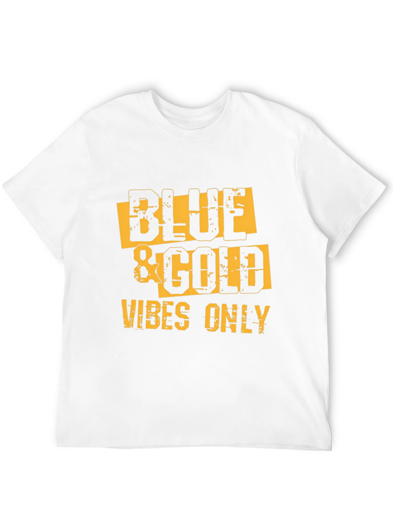 Black Blue & Gold Vibes Only T-Shirt view 12