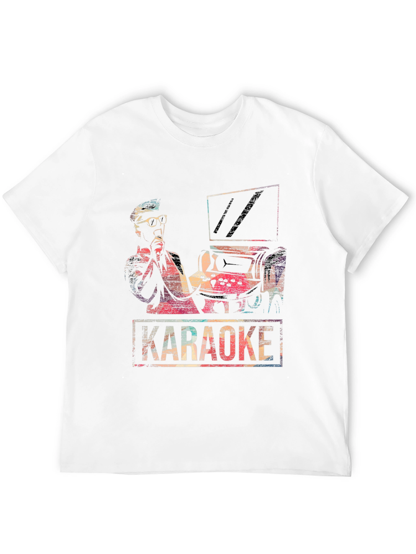 Black Retro Karaoke T-Shirt - Vintage Music Design view 12
