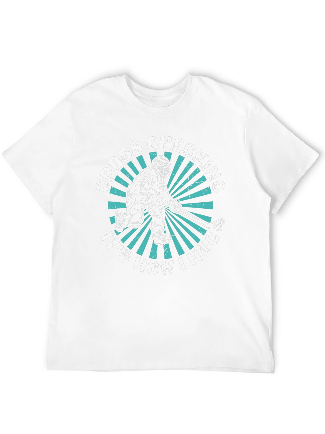 Black Cross Checking Hockey T-Shirt - It's How I Hug! view 12