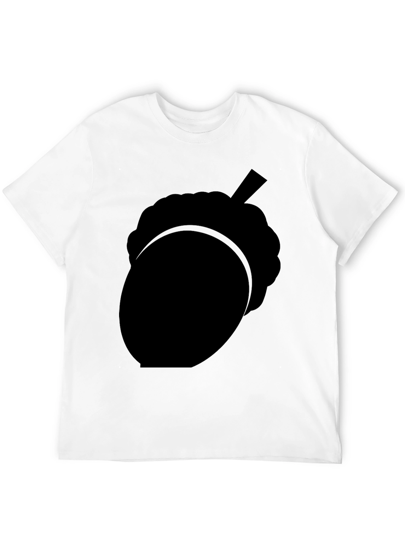 Black Acorn Silhouette Graphic Tee - Nature Inspired Black T-Shirt view 12