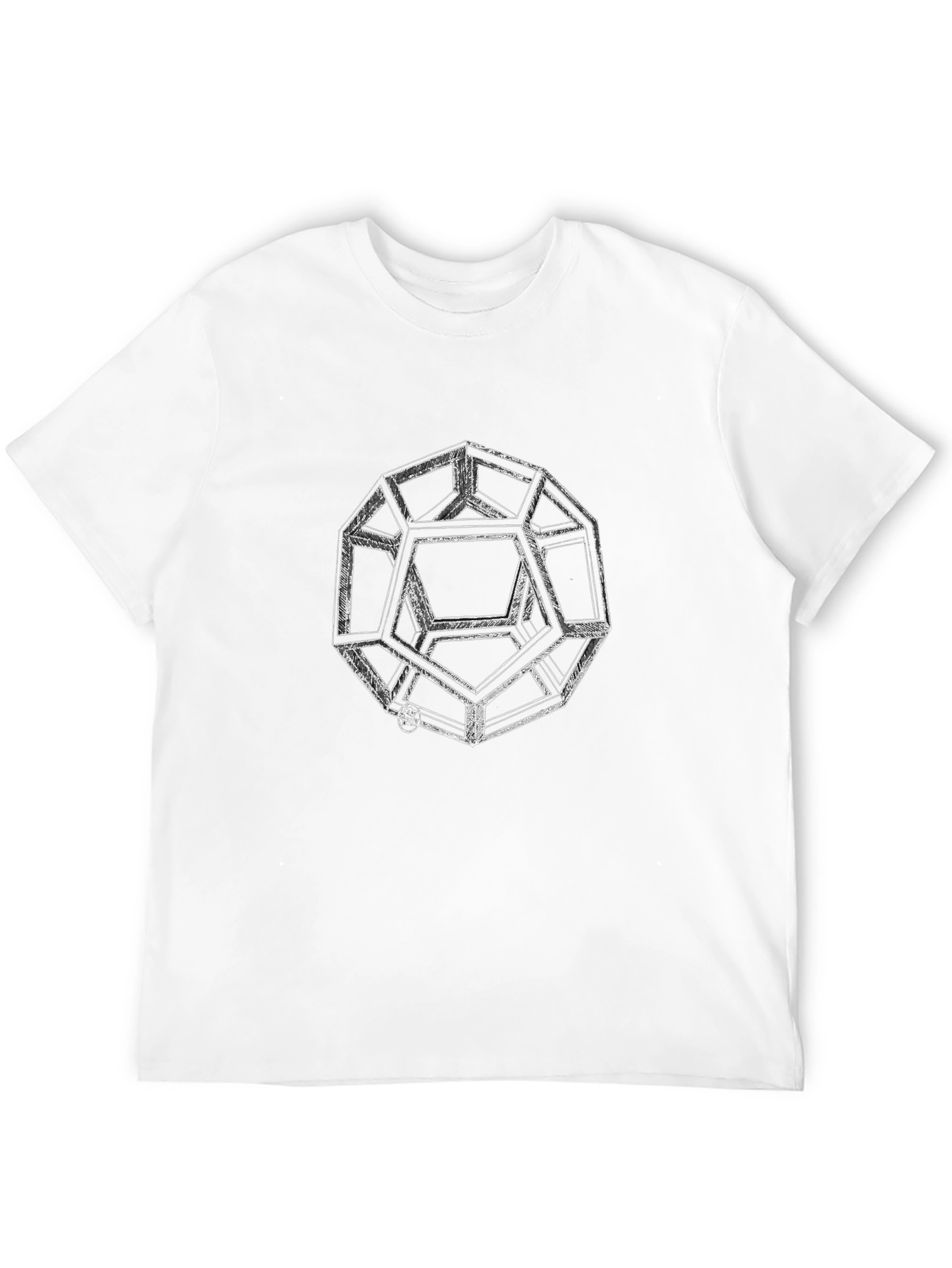 Black Geometric Design Black T-Shirt view 12