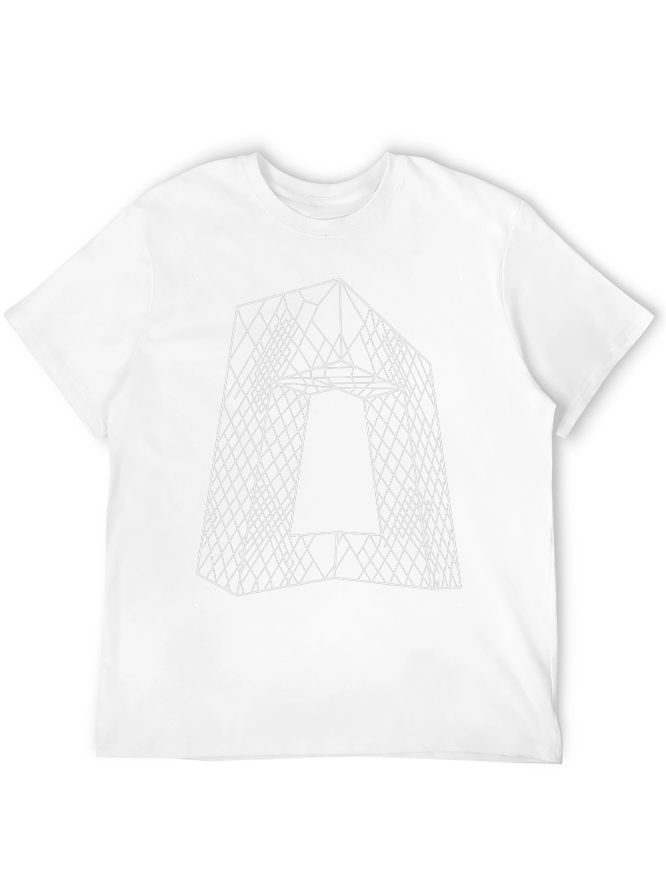 Black Geometric Building Outline Tee - Modern Design T-Shirt view 12