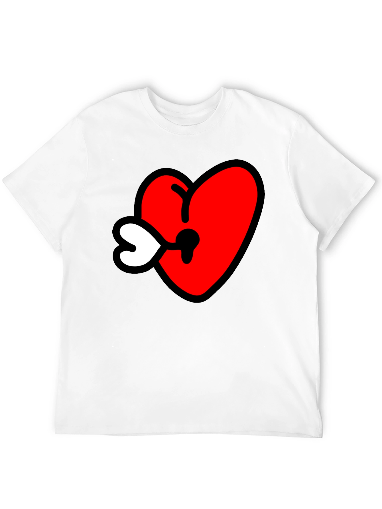 Black Heart Keyhole Graphic Tee - Black view 12