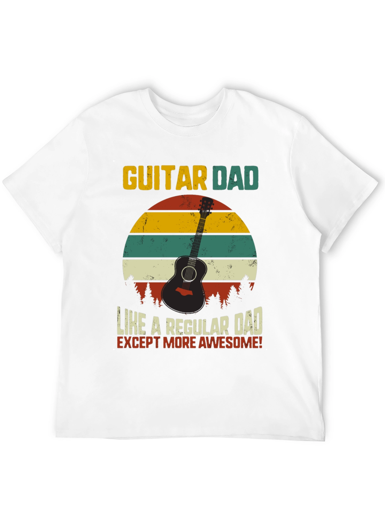 Black Guitar Dad Awesome T-Shirt view 12
