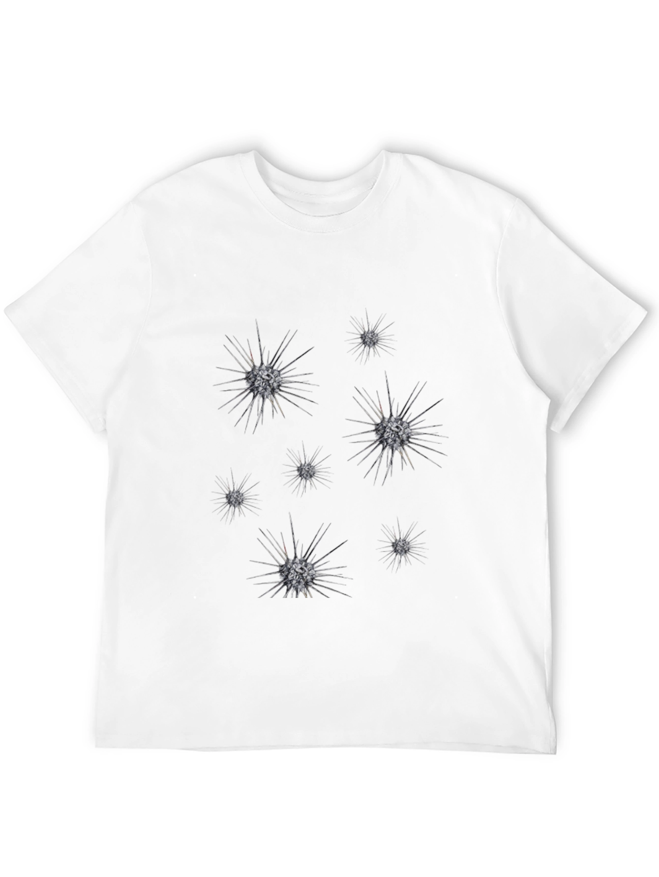 Black Spiky Celestial Orb Graphic Black T-Shirt view 12