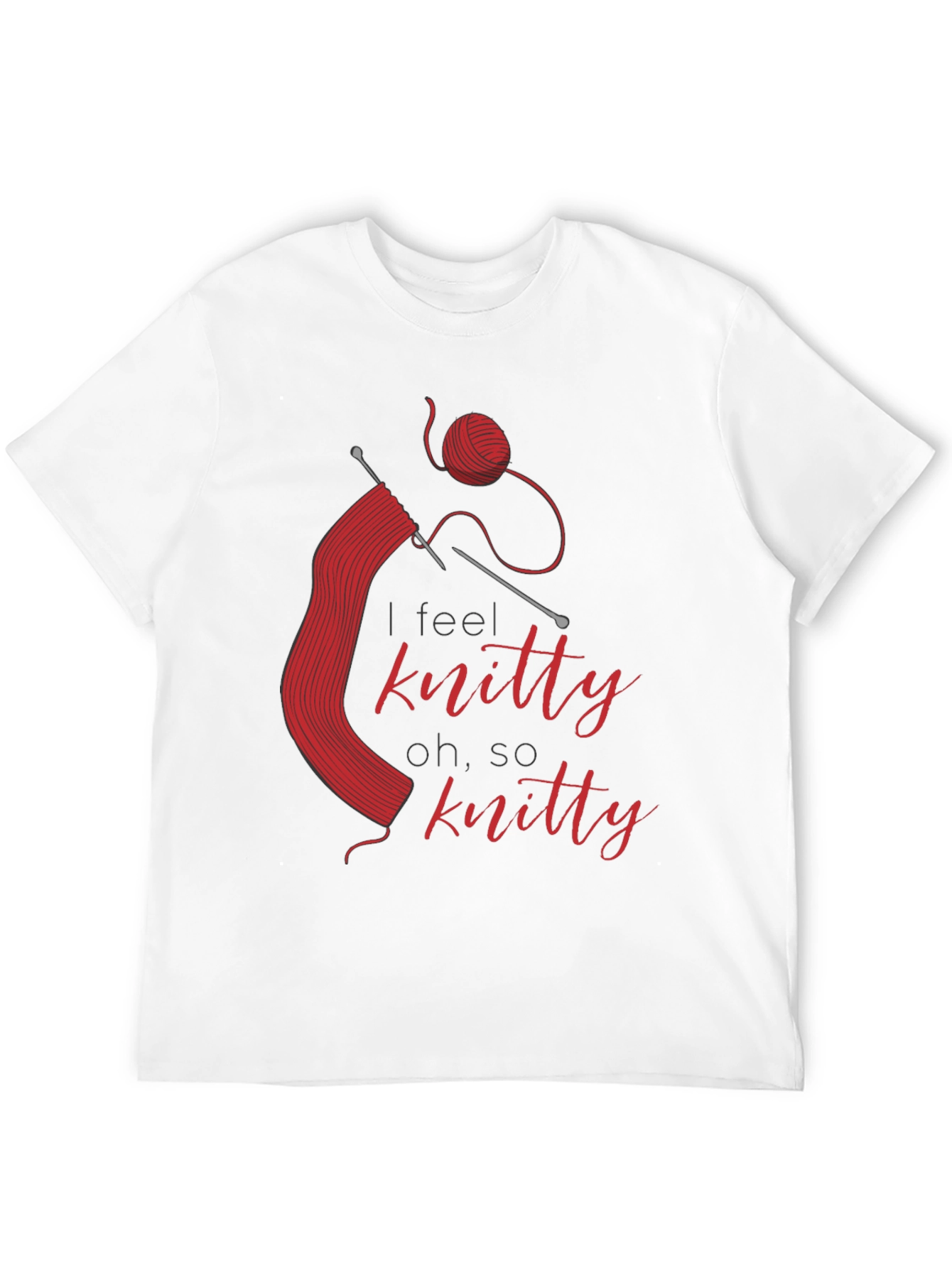 Black Knitty T-Shirt - Red Knitting Design view 12