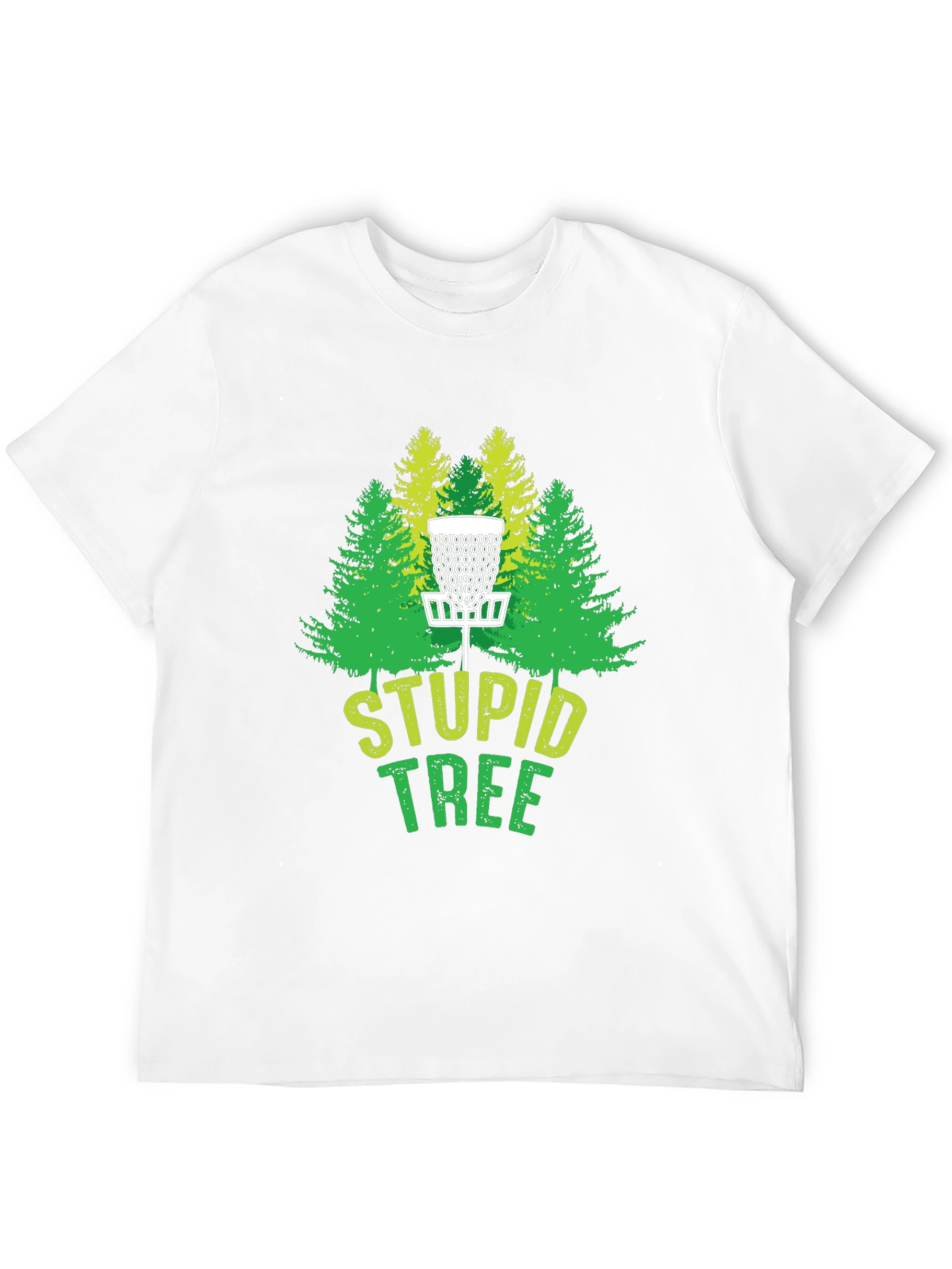 Black Stupid Tree Disc Golf T-Shirt - Funny Golfing Tee view 12