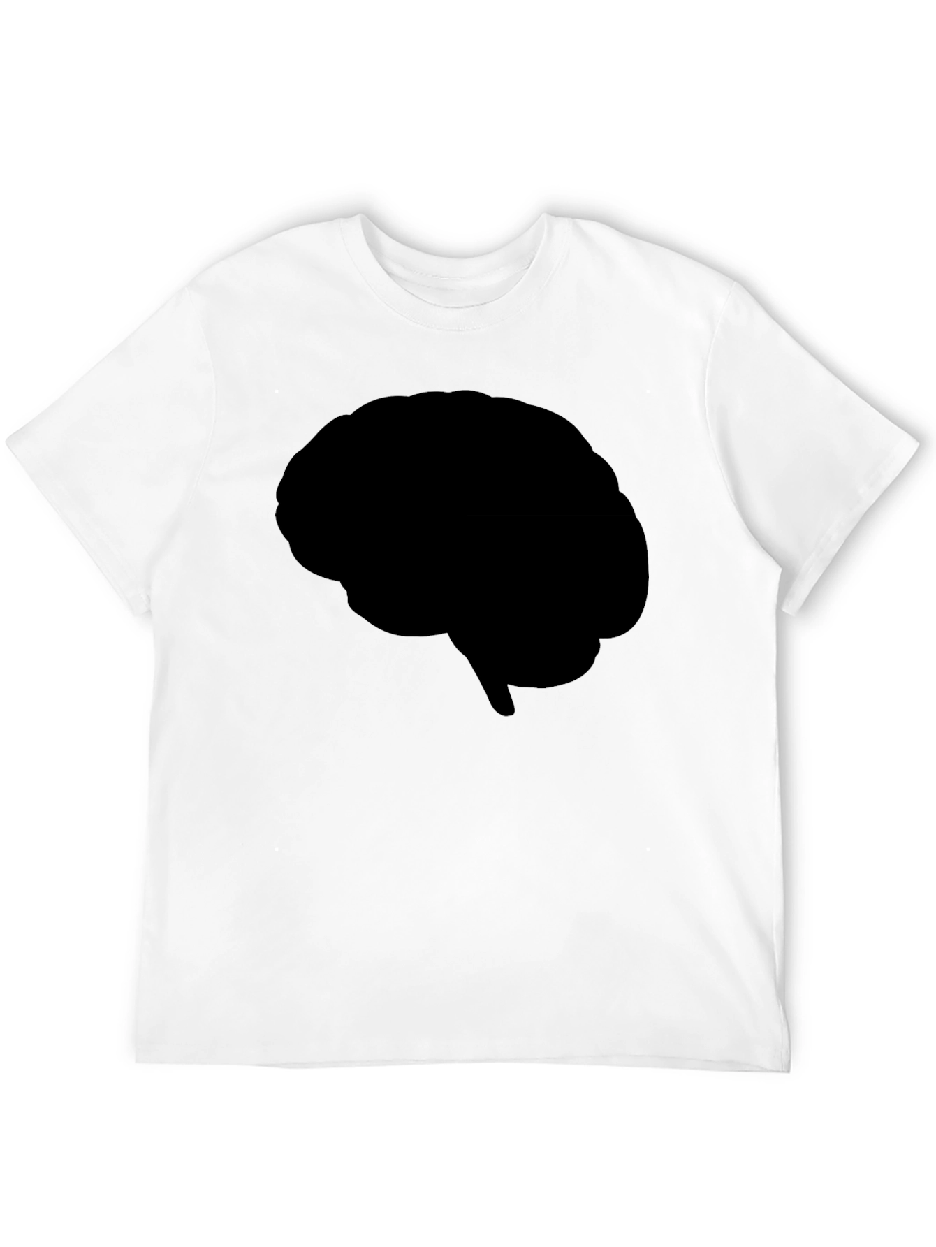 Black Brain Silhouette T-Shirt - Black Graphic Tee view 12