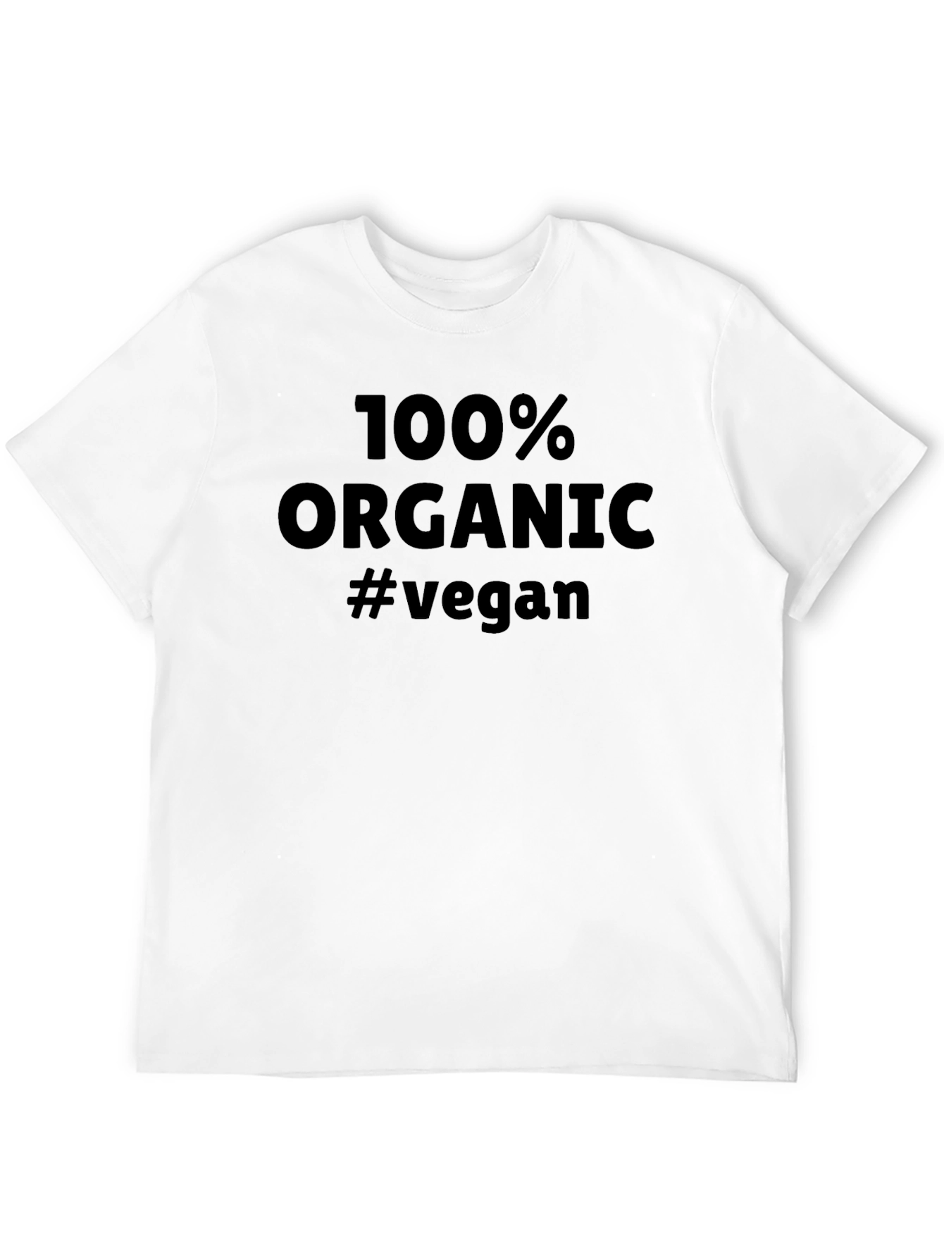 Black 100% Organic Vegan T-Shirt - Black Crew Neck Tee view 12