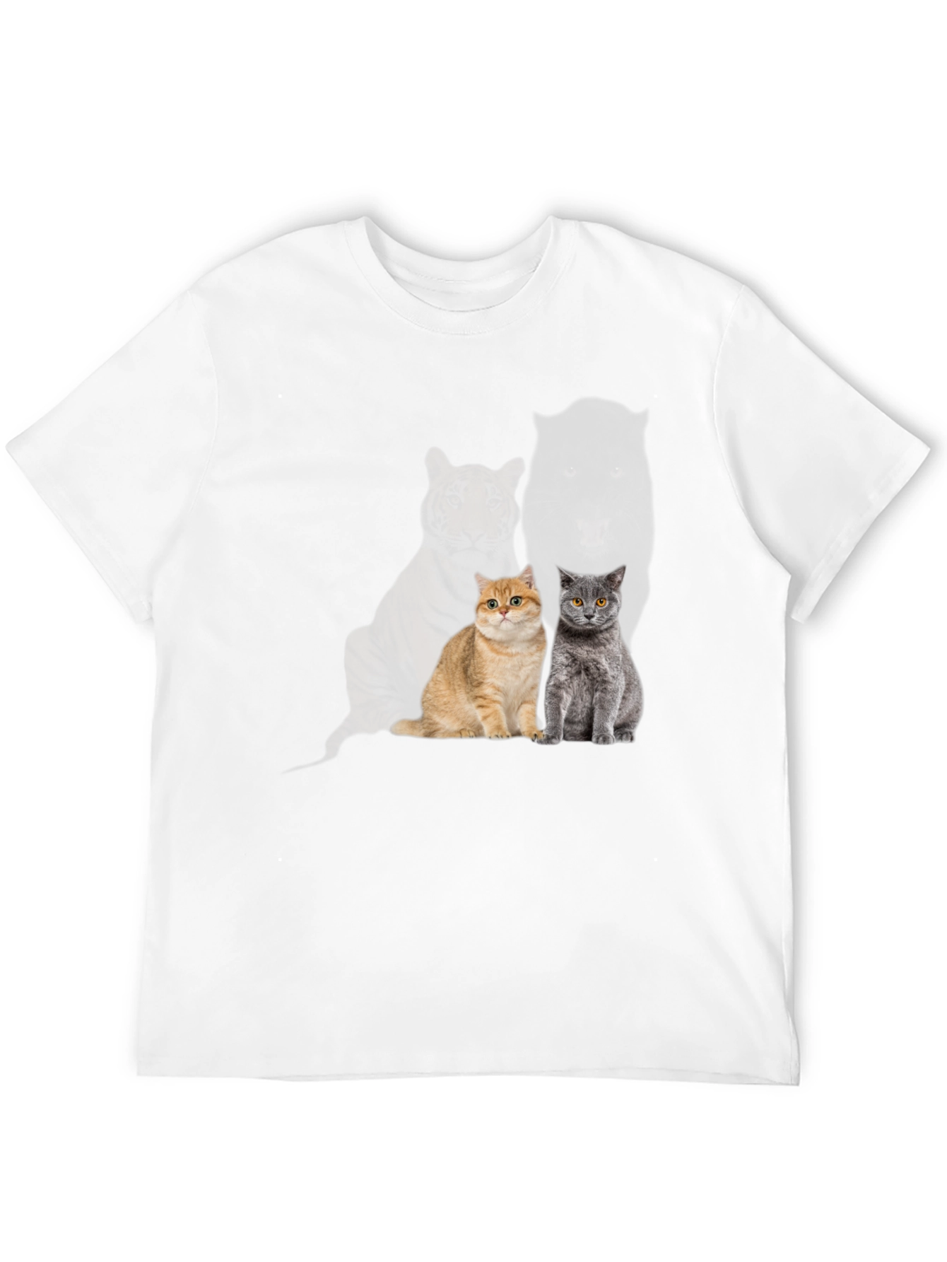 Black Cool Cat T-Shirt - Two Cats view 12