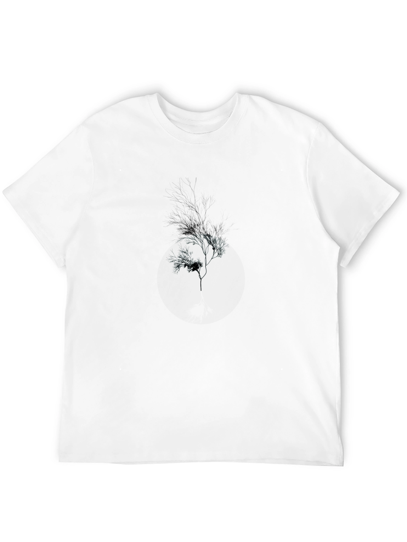 Black Minimalist Tree Graphic Black T-Shirt view 12