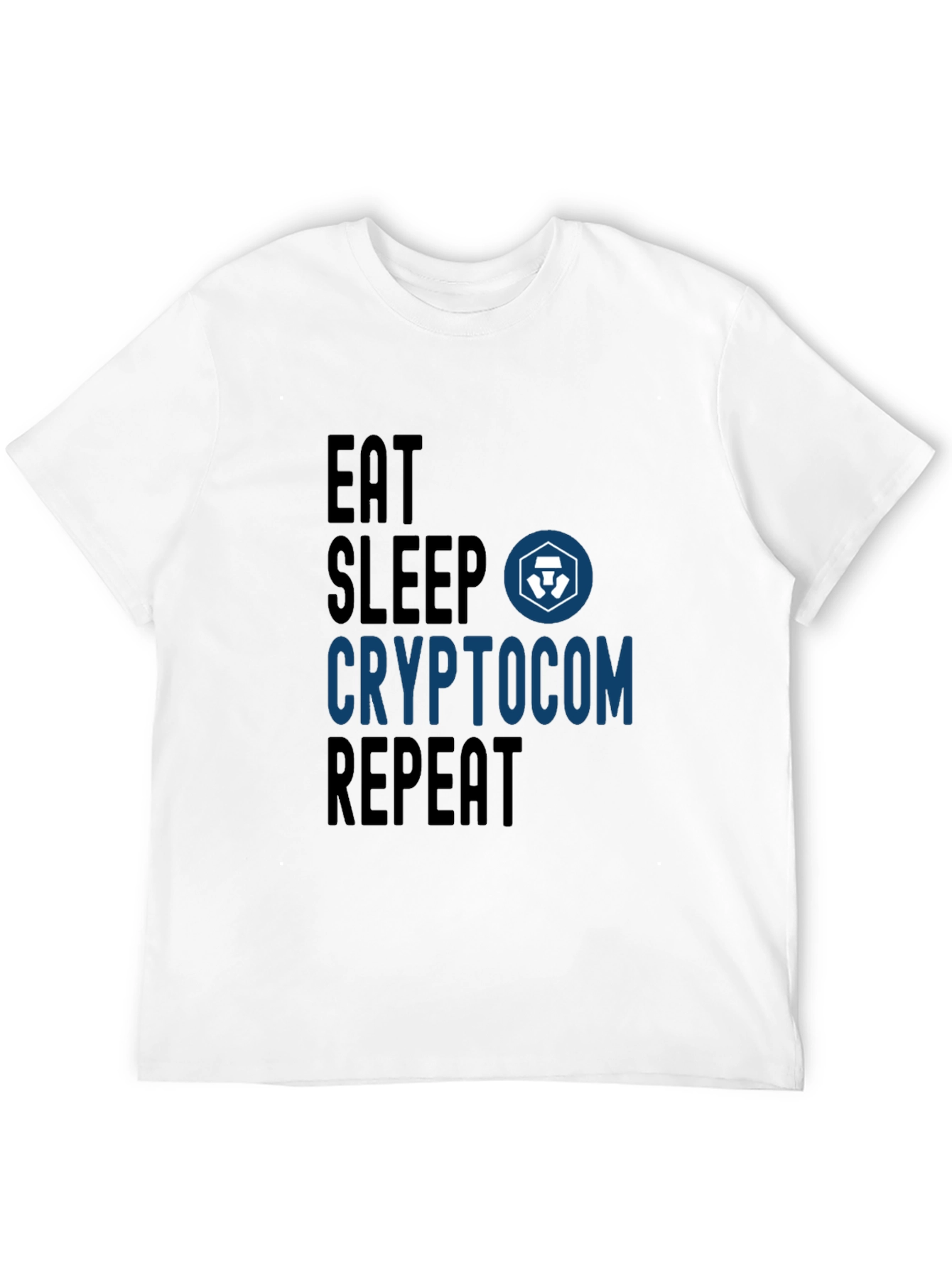 Black Crypto.com Eat Sleep Repeat T-Shirt view 12