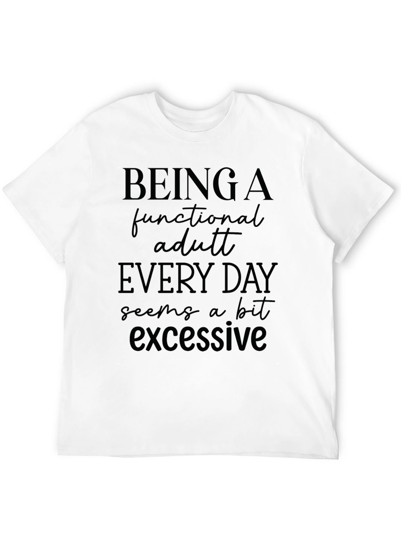 Black Funny Functional Adult Graphic T-Shirt view 12