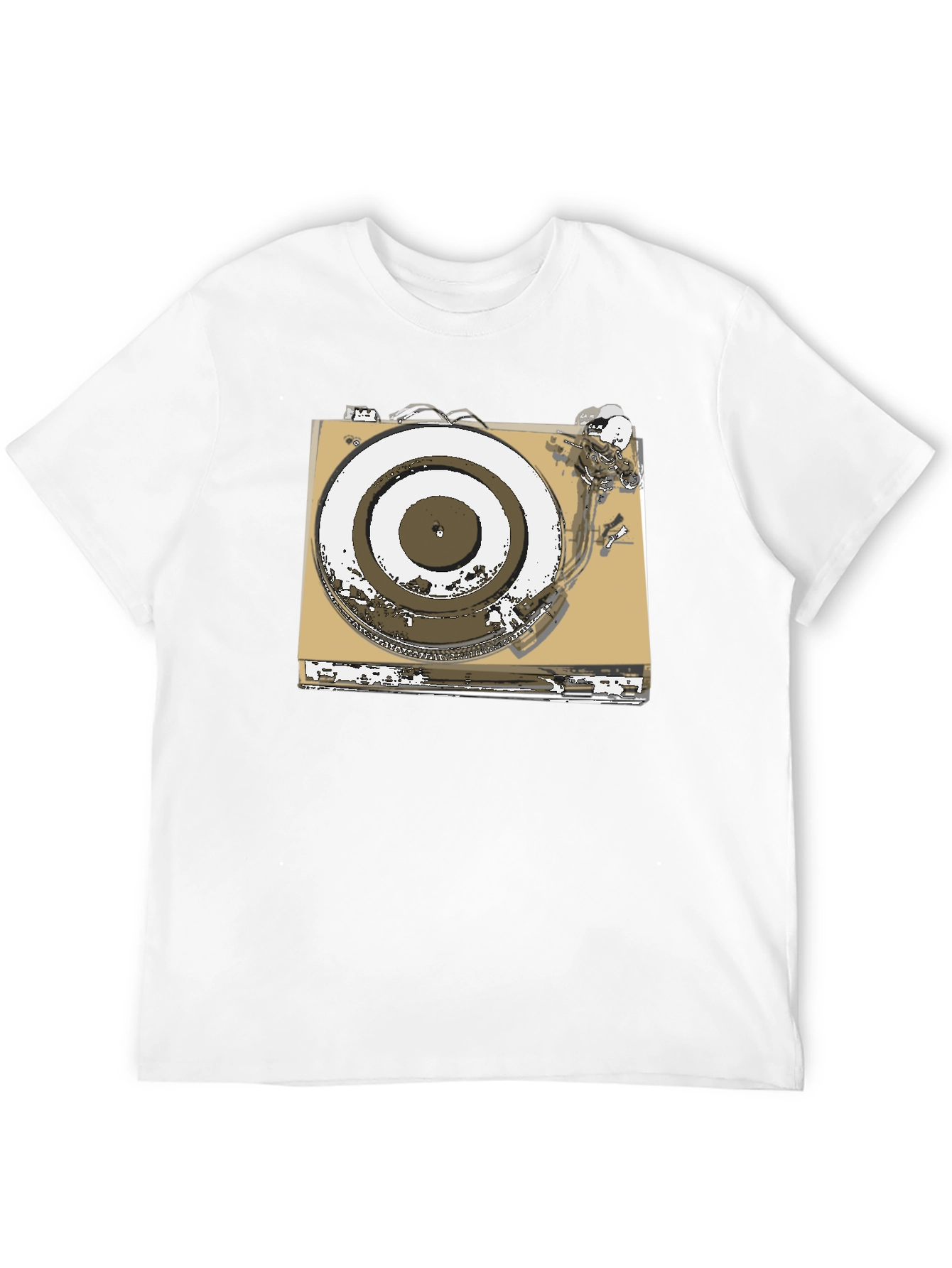 Black Vintage Turntable Graphic Tee - DJ Music Lover view 12