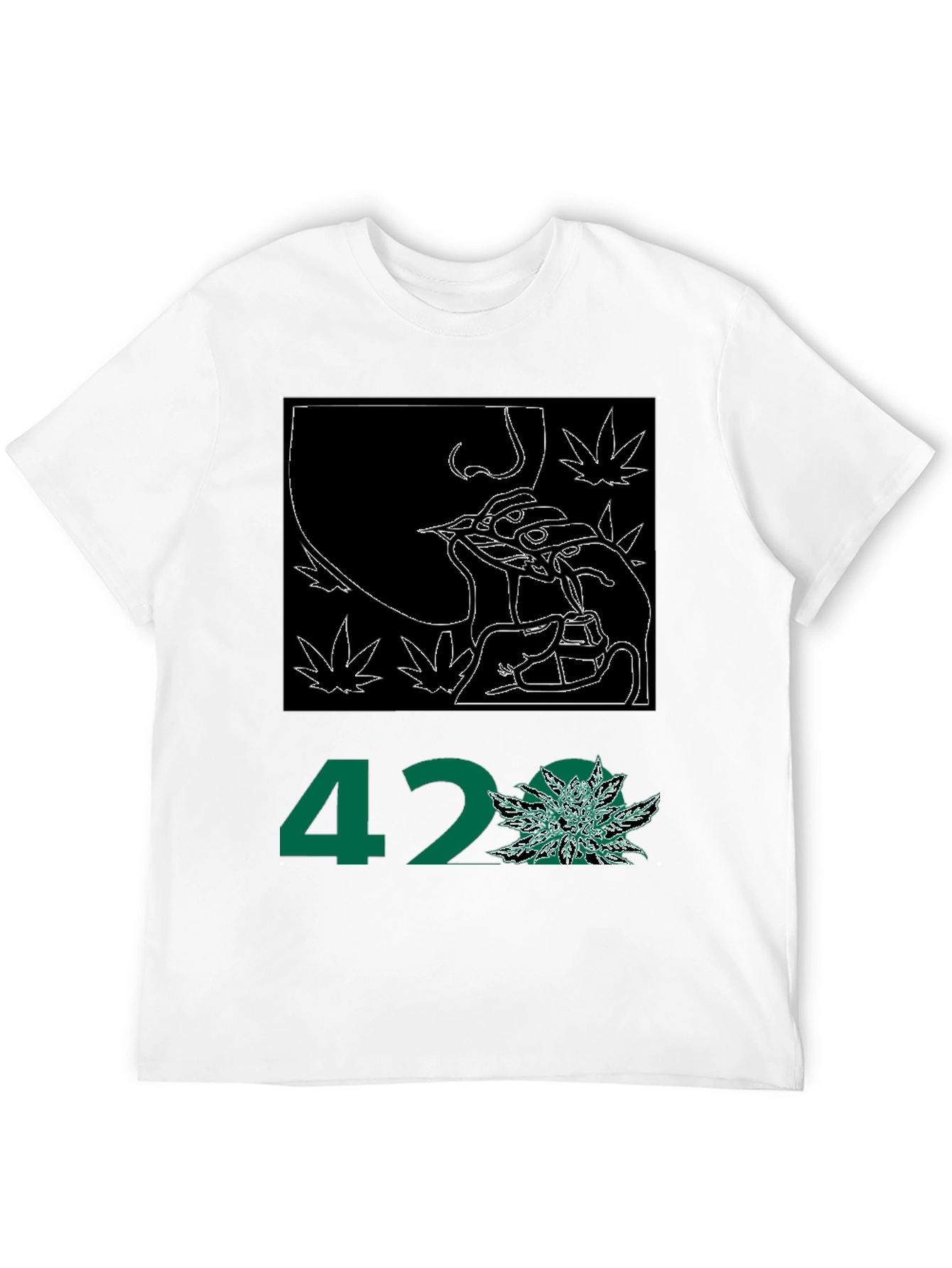 Black 420 Graphic Print Tee - Black view 12