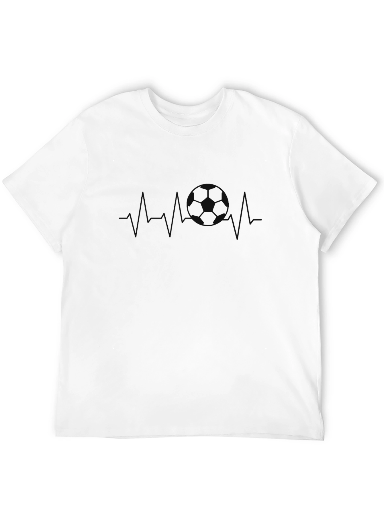 Black Soccer Heartbeat T-Shirt - Black view 12