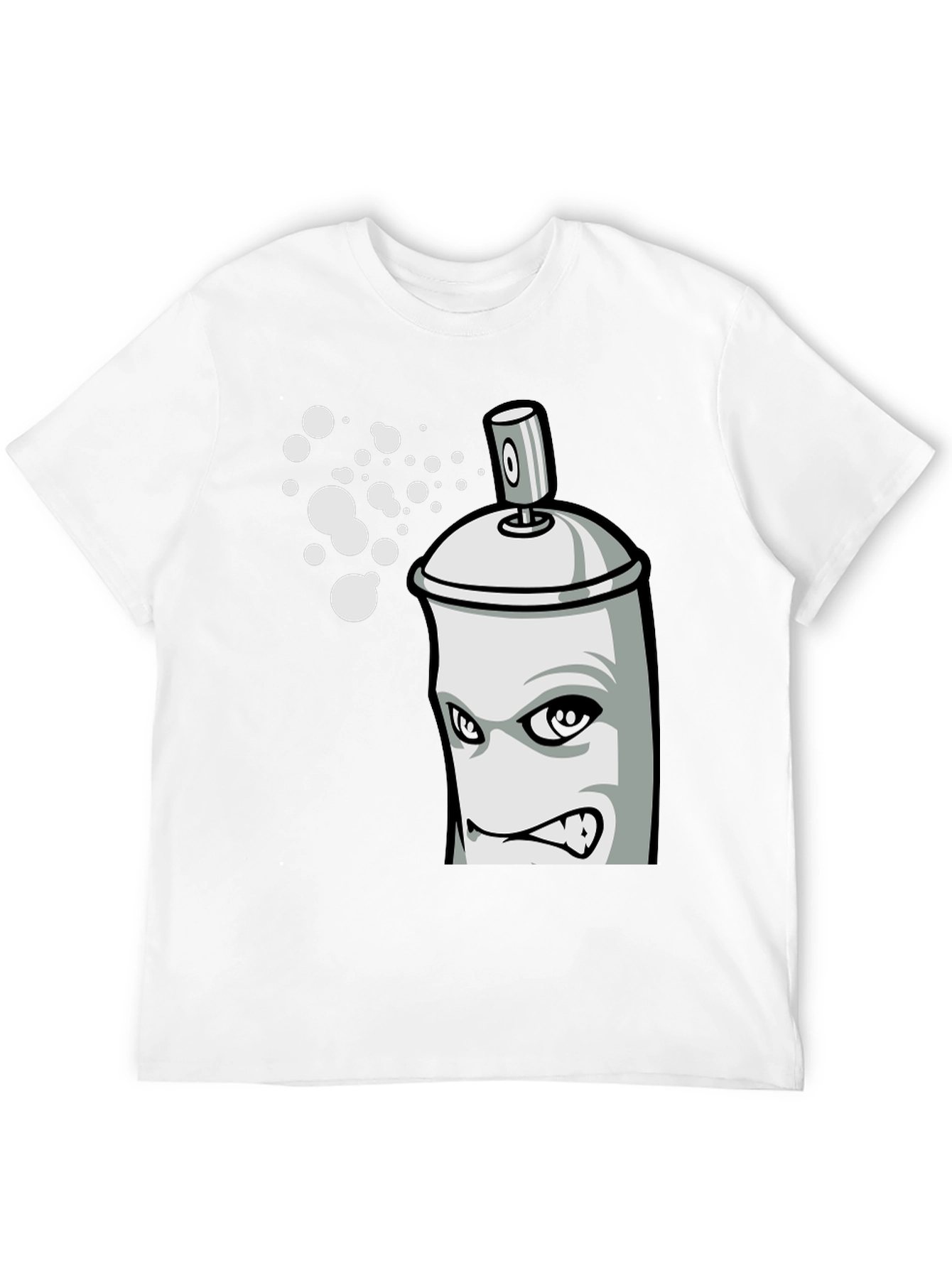 Black Cartoon Spray Paint Can Graphic Tee - Black view 12