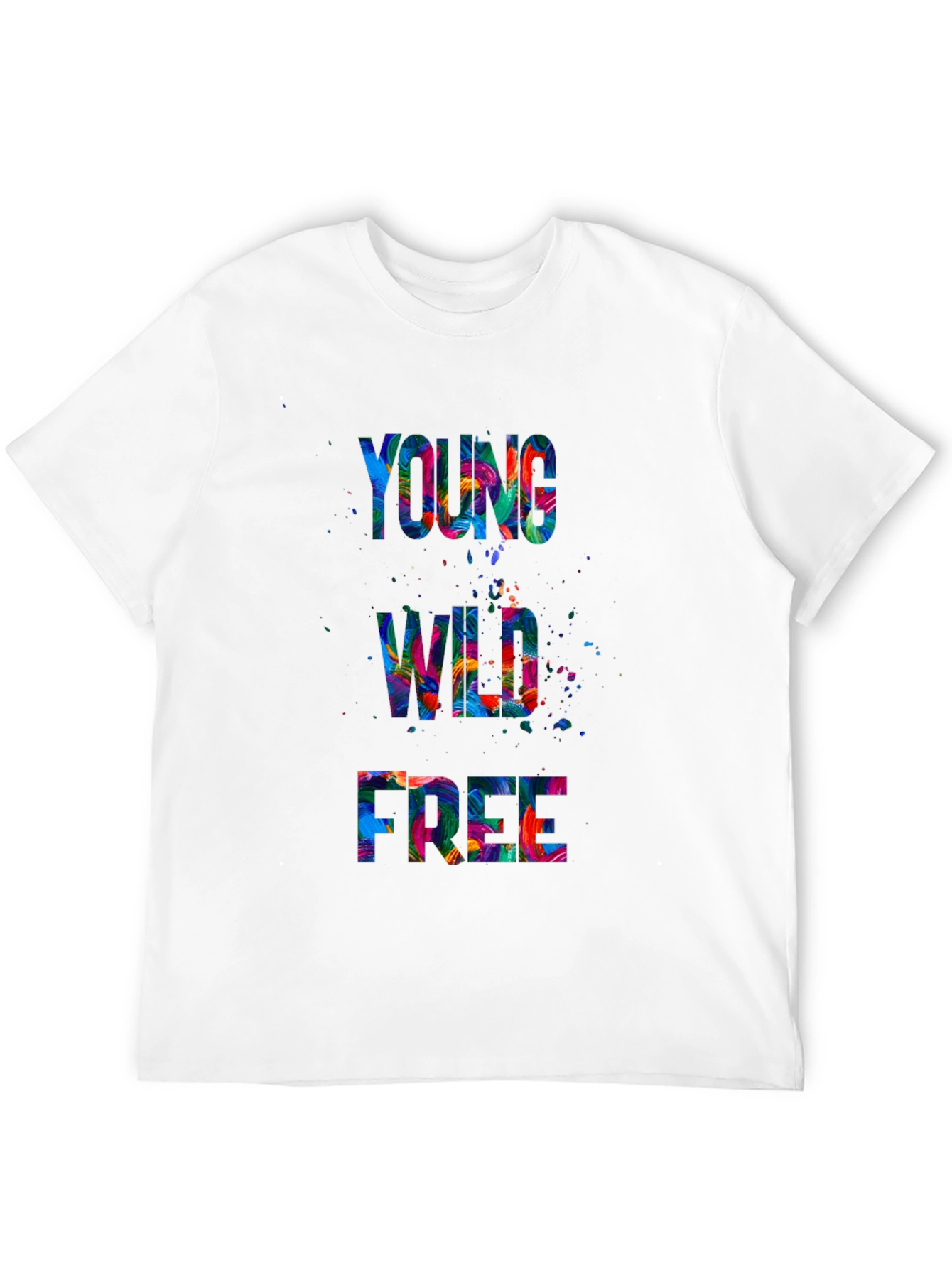 Black Young Wild Free Graphic Print T-Shirt view 12