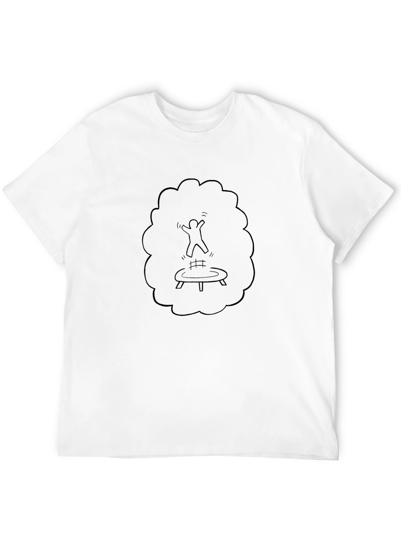 Black Man's Black T-Shirt with Trampoline Design view 12