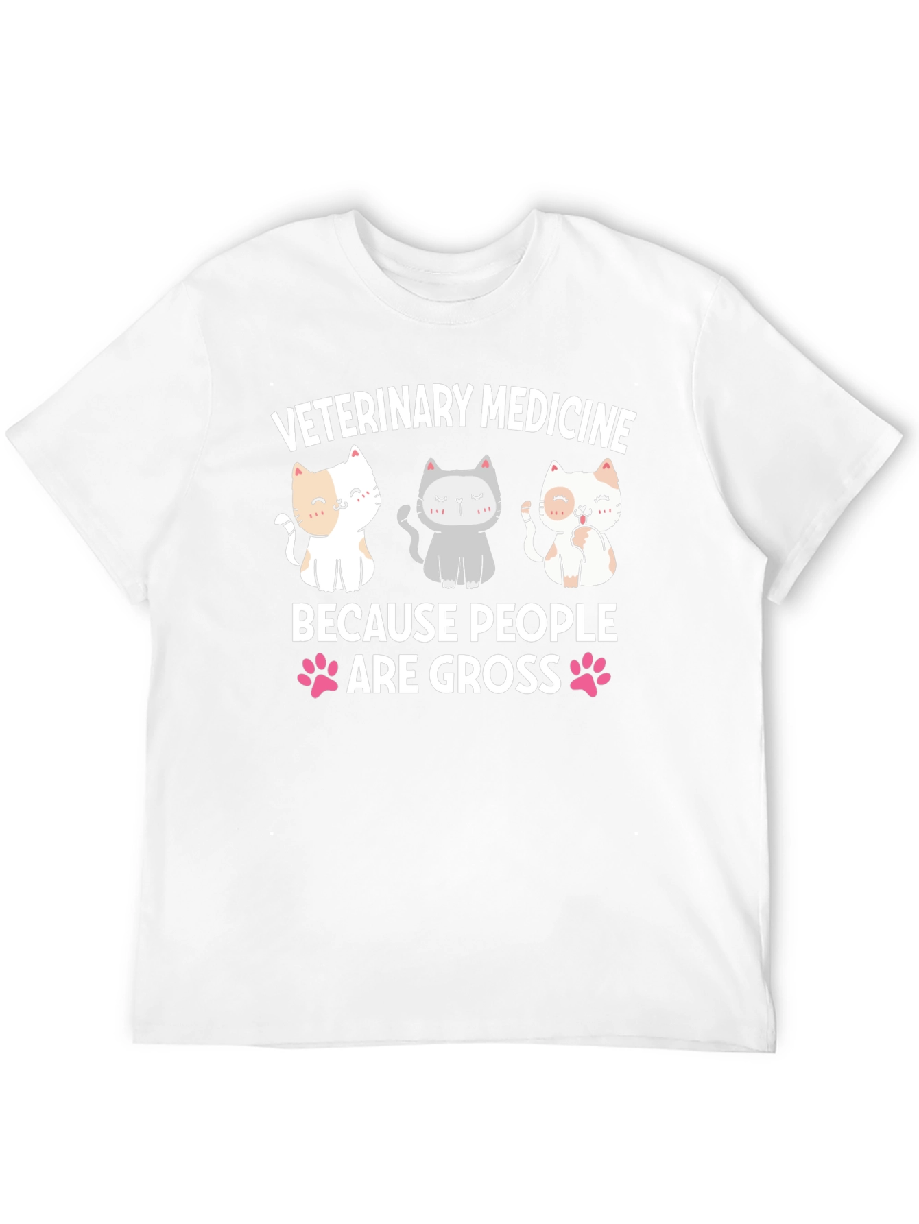 Black Veterinary Medicine T-Shirt - Cute Cat Design view 12