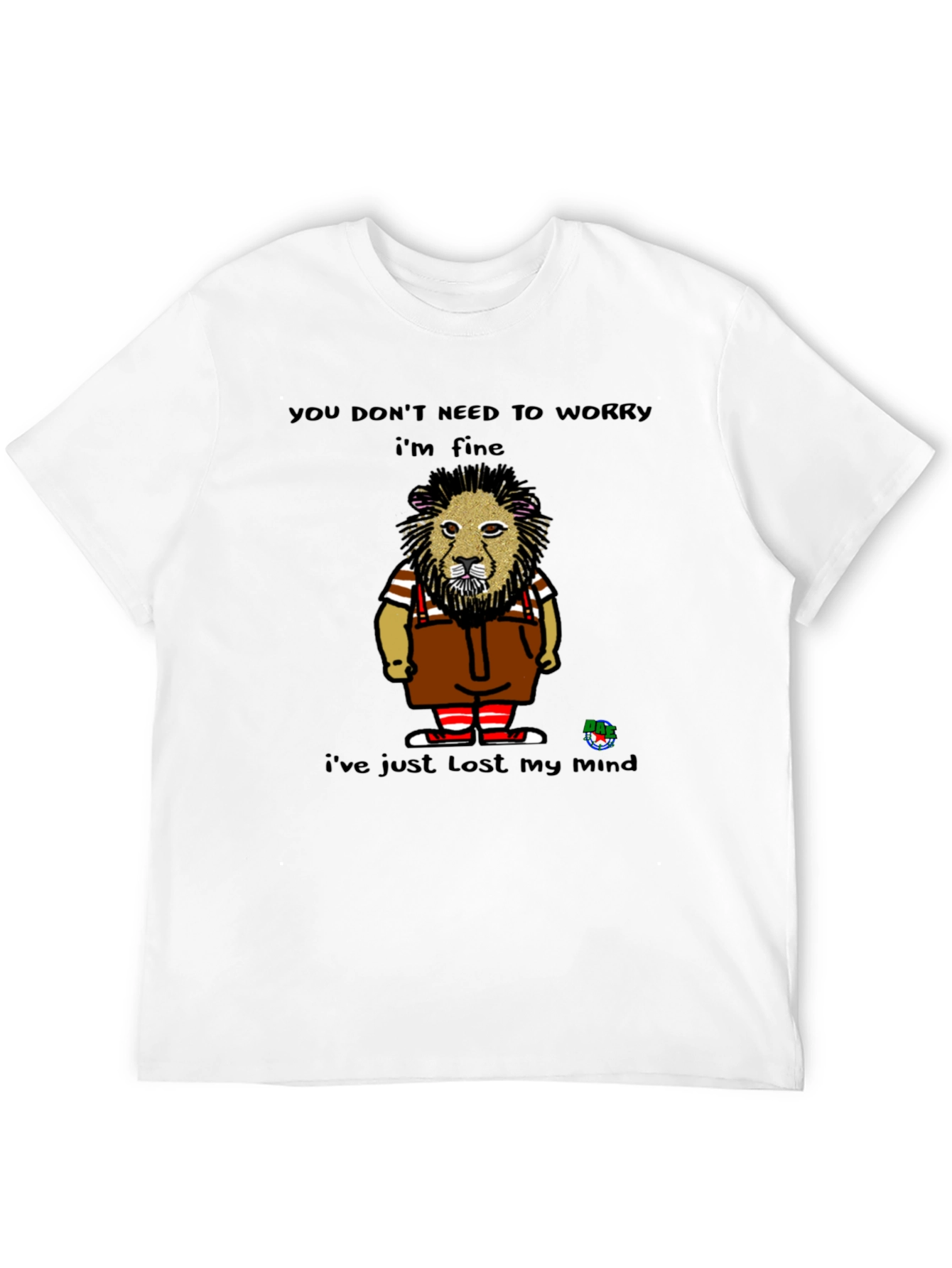 Black Funny Lion T-Shirt - Lost My Mind view 12