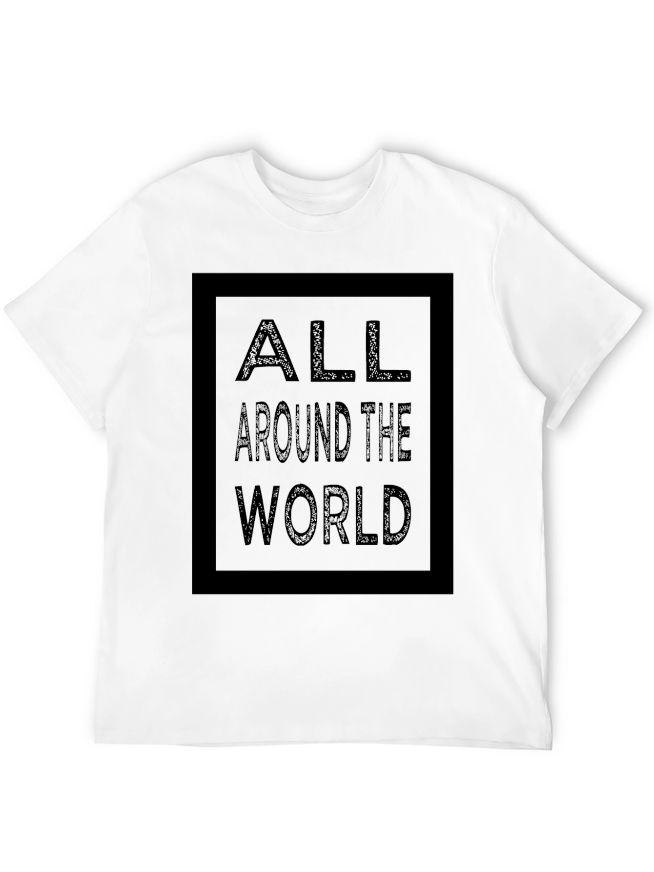 Black All Around the World Graphic Print Black T-Shirt view 12