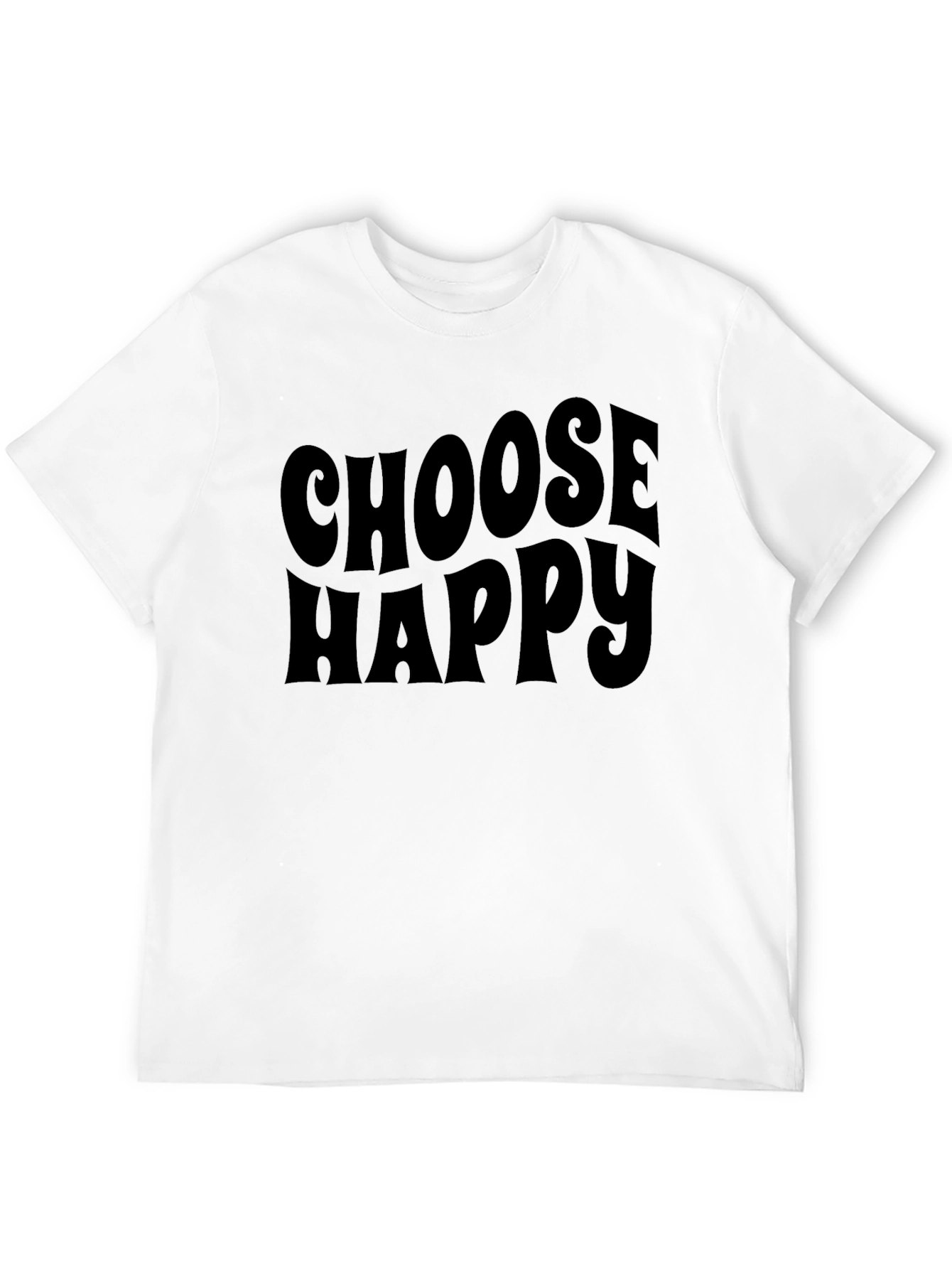 Black Choose Happy Graphic Tee - Retro Style view 12