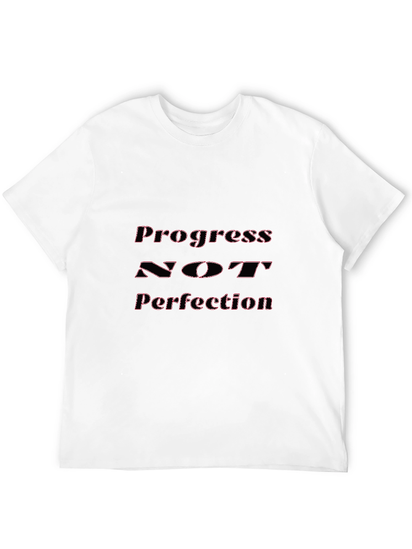 Black Progress Not Perfection Black Graphic Tee view 12