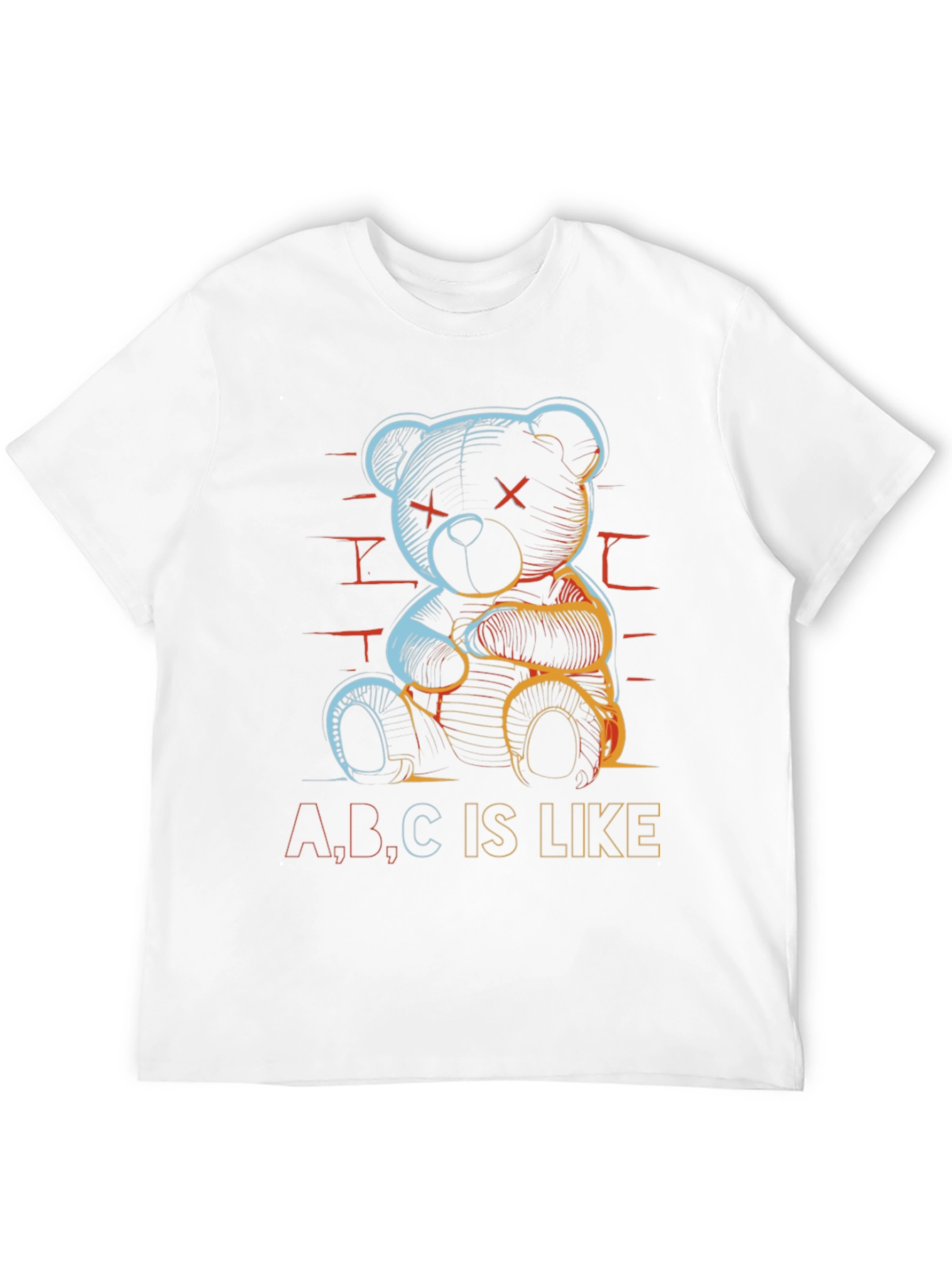 Black Abstract Teddy Bear T-Shirt view 12