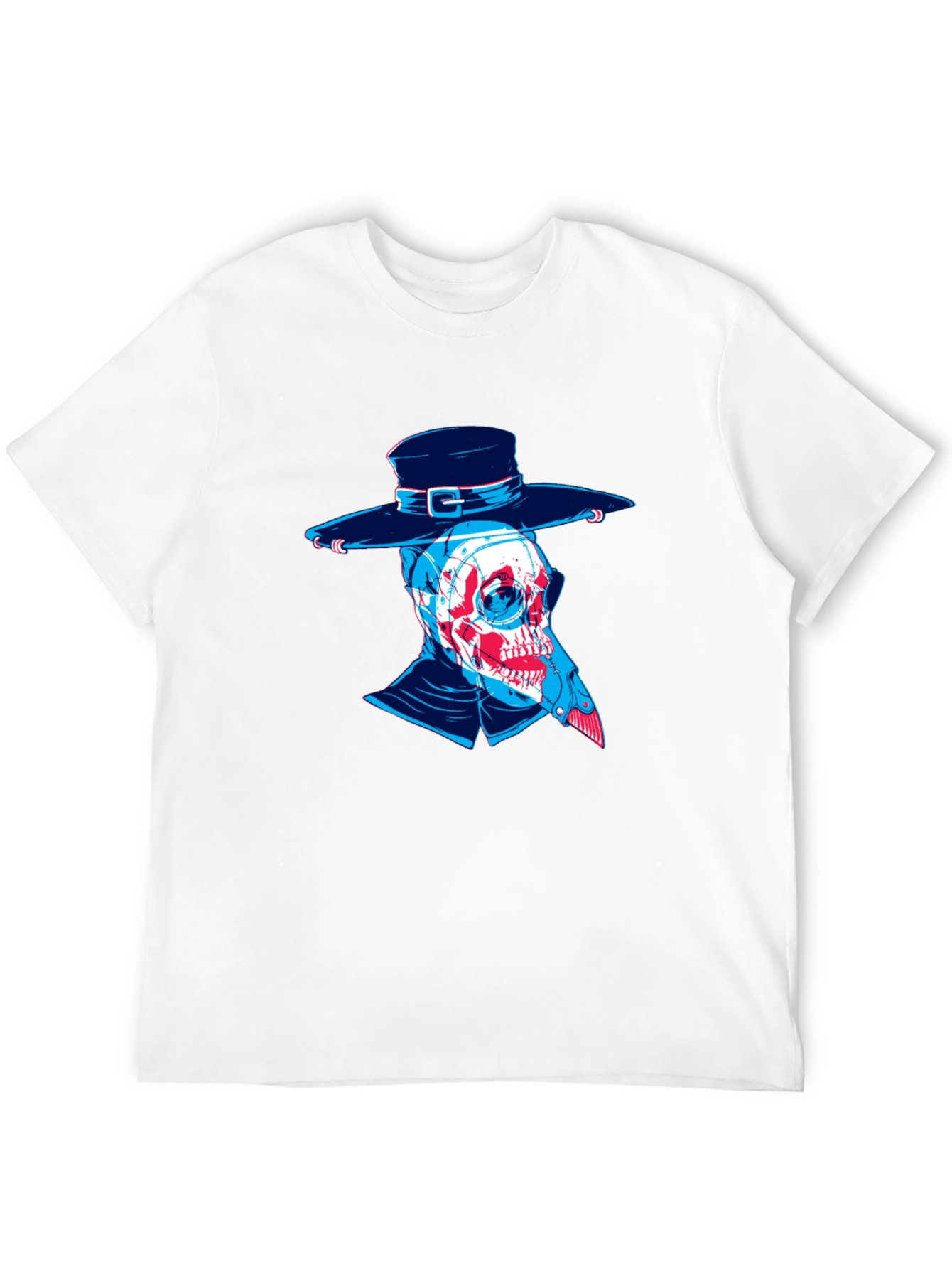 Black Plague Doctor Skull Graphic Tee - Unique Design view 12