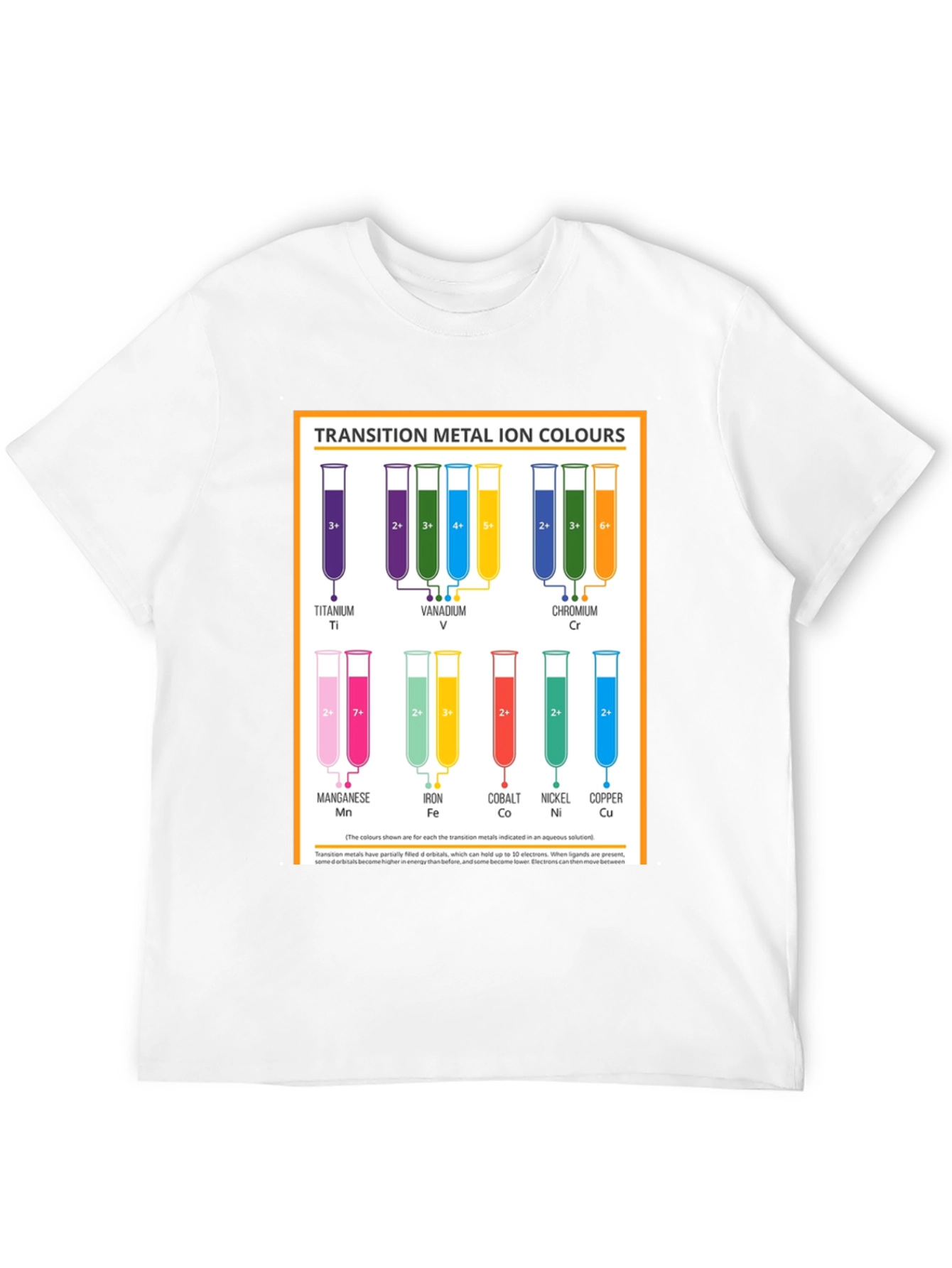 Black Transition Metal Ion Colours T-Shirt view 12