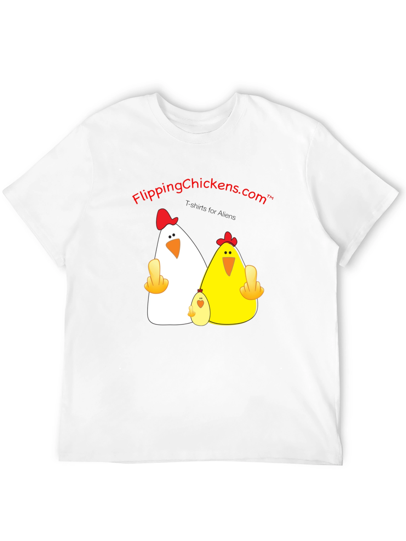 Black Flipping Chickens T-Shirt Funny Alien Design view 12