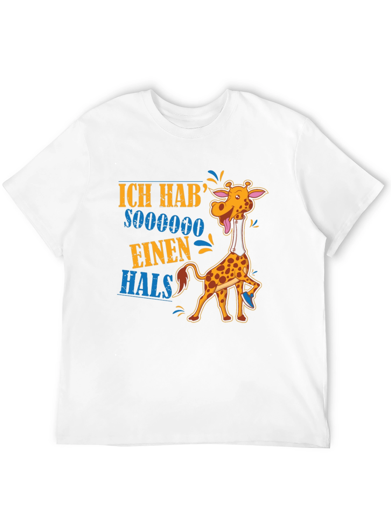 Black Funny Giraffe 'Ich Hab' Sooooooo Einen Hals' T-Shirt view 12