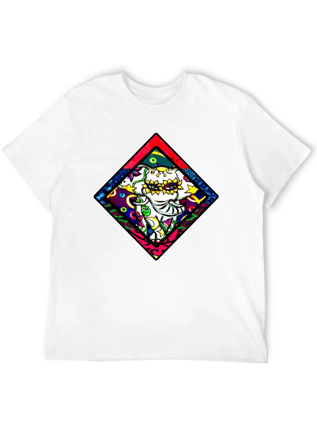 Black Elephant Diamond Graphic T-Shirt - Black view 12