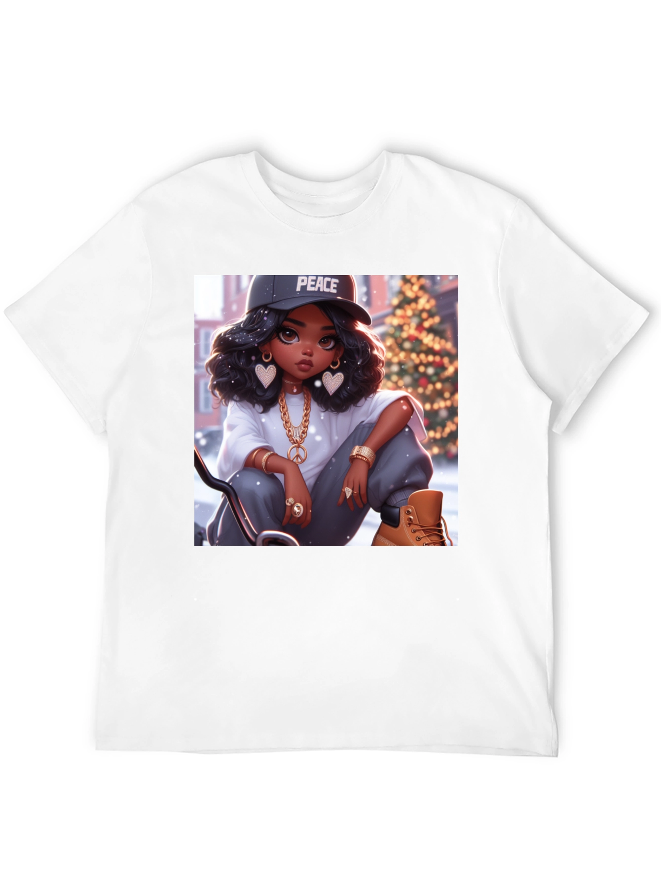 Black Peace Girl Black T-Shirt view 12